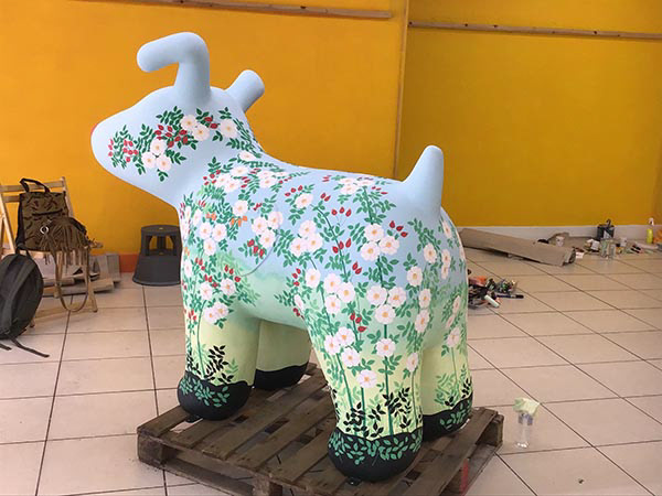 'Snow Dog-rose' at the studio in Huddersfield