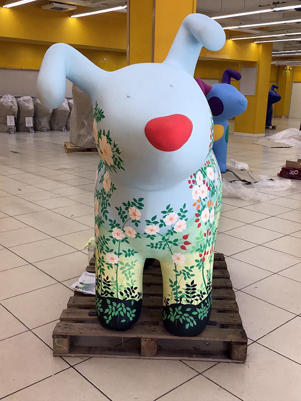 'Snow Dog-rose' at the studio in Huddersfield