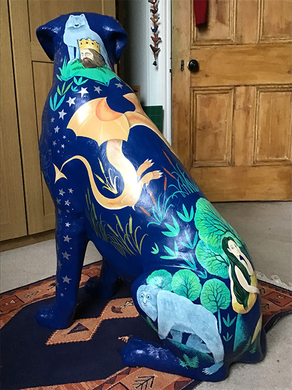 'Labra-lore' at home, featuring the Rendlesham Mermaid, the Bures Dragon and St Edmund with his wolf