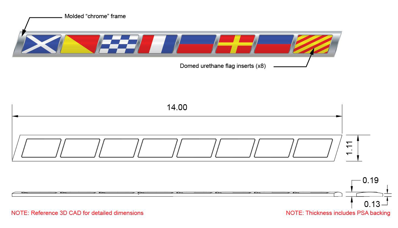 Molded Signal Flag Emblem