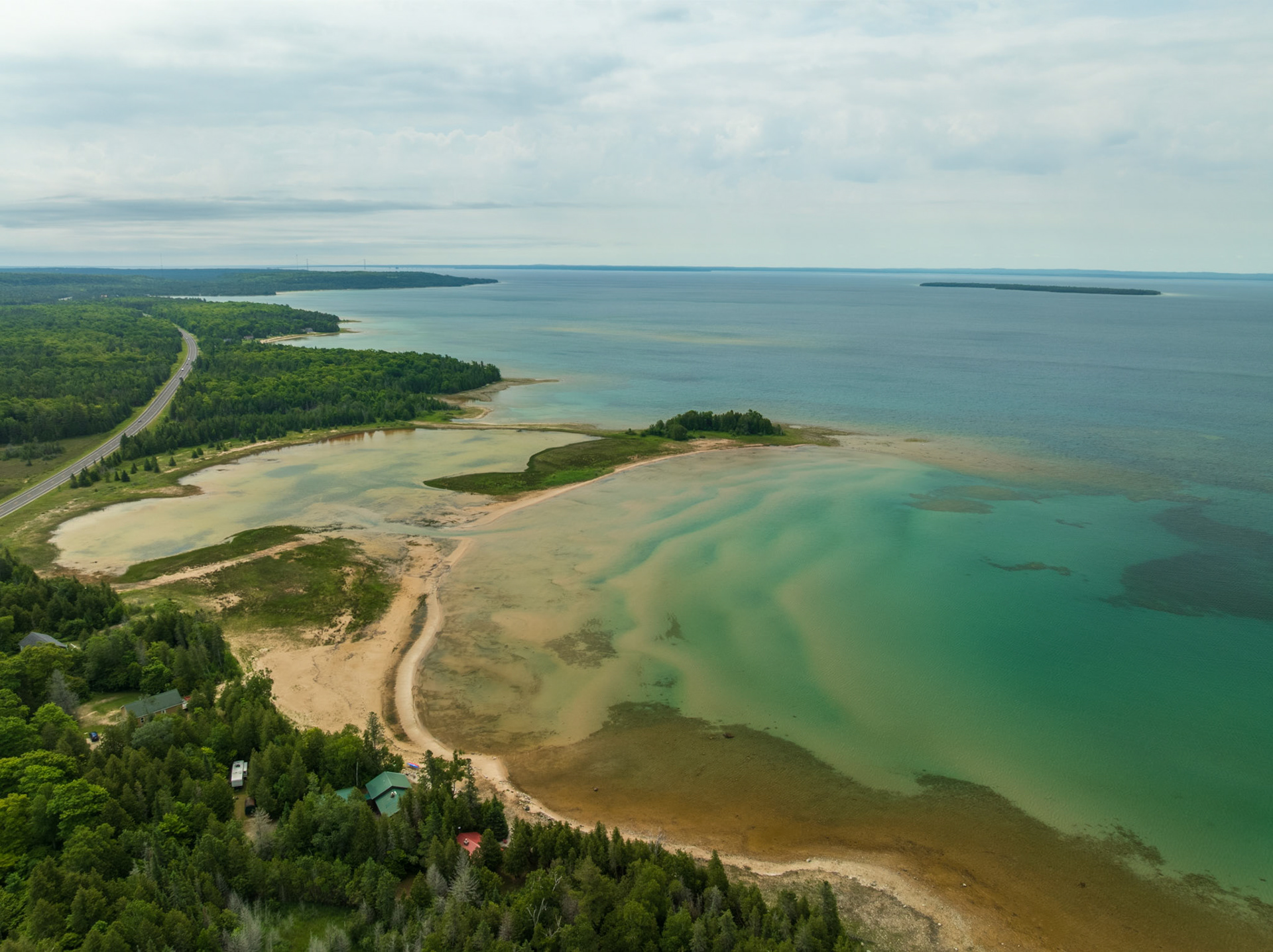 Point Aux Chenes East towards St.Ignace
