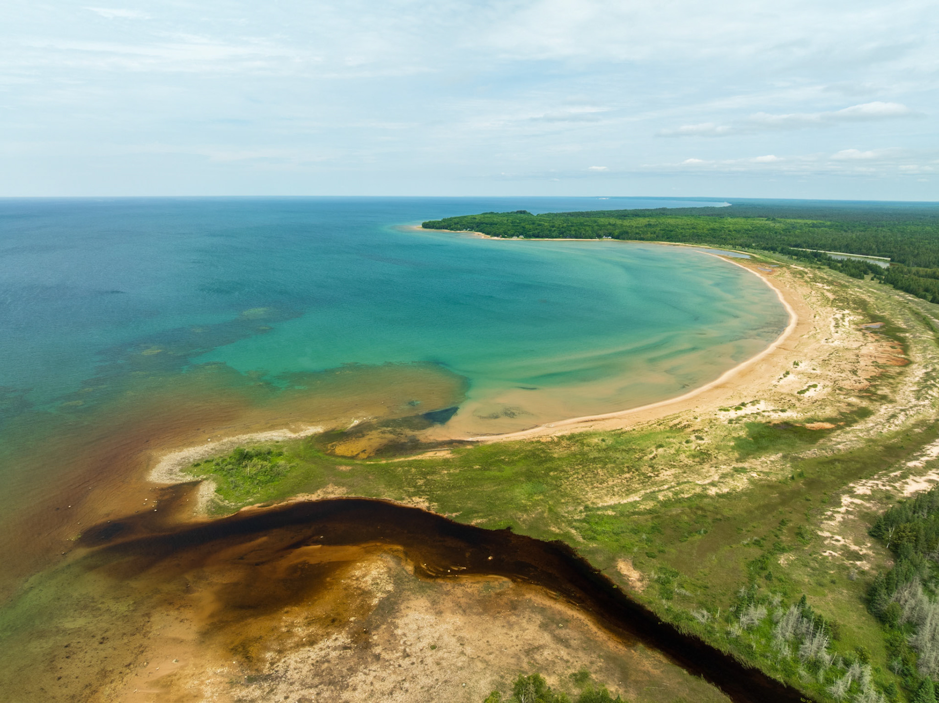 Point Aux Chenes West over Lake Michigan