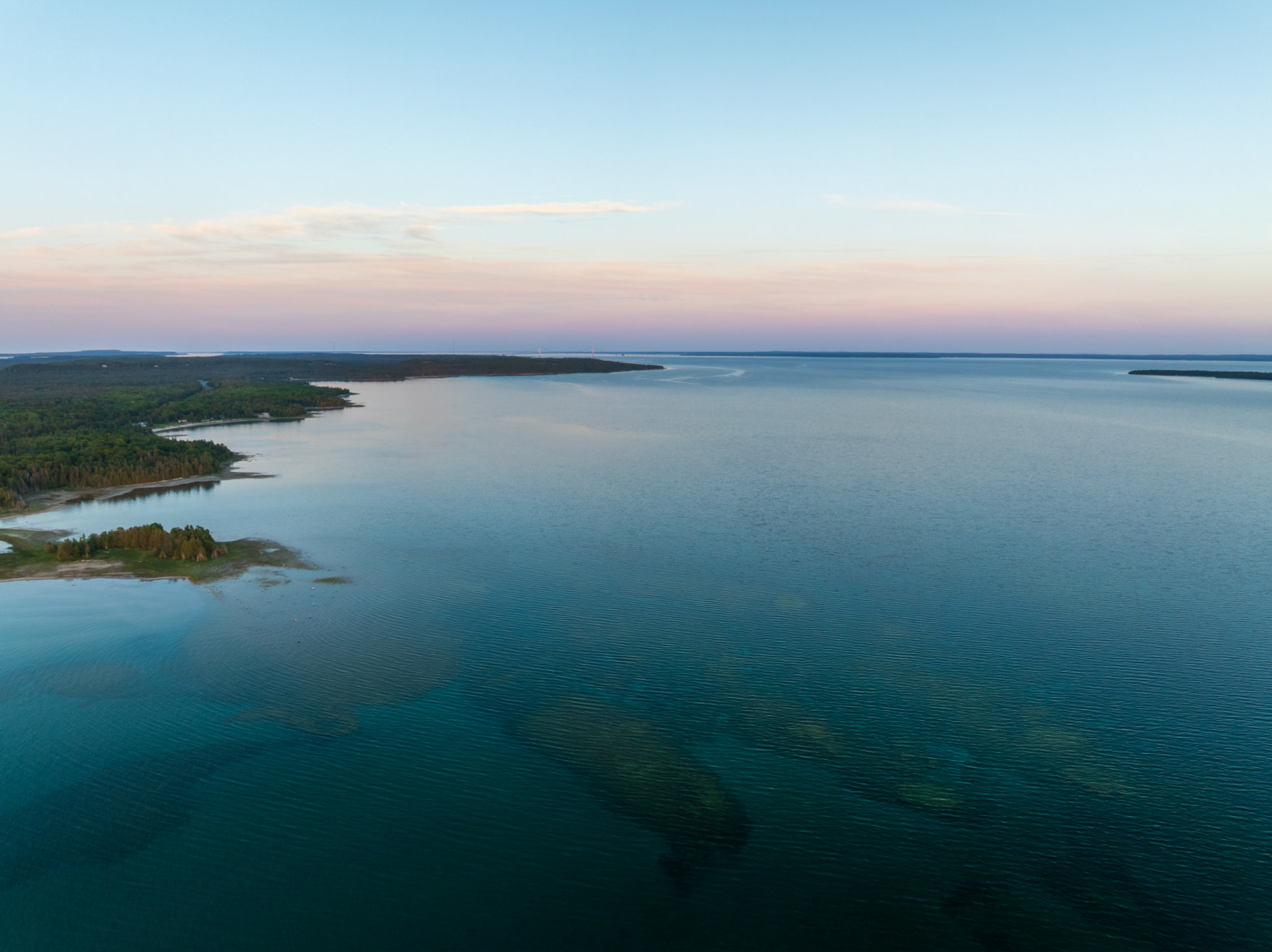 Pointe Aux Chenes looking east near sunset