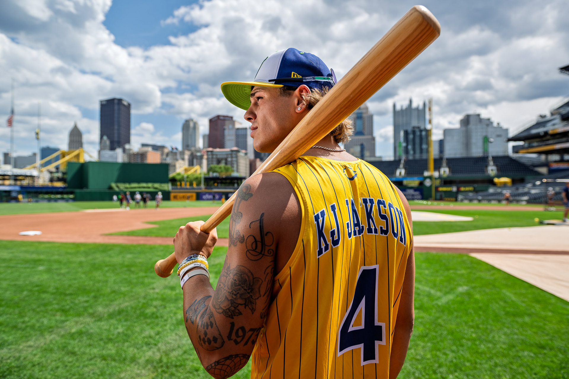 "He was a great player, very gifted. He had all the skill or the tools to be a professional. He was a joy to coach." Kent State Head Baseball Coach Jeff Duncan and his staff suggested the Bananas to Jackson when he brought up being interested in Hollywood in his senior meeting, after a back surgery. The staff knew the head coach of the Bananas and told him about KJ, who went to audition in Columbus. "The rest of history," Duncan said. "They put them on the Visitors [team] immediately... and then within the year, which is amazing - it doesn't happen like this - he was on the Bananas. And now he now he's one of the most popular Bananas."