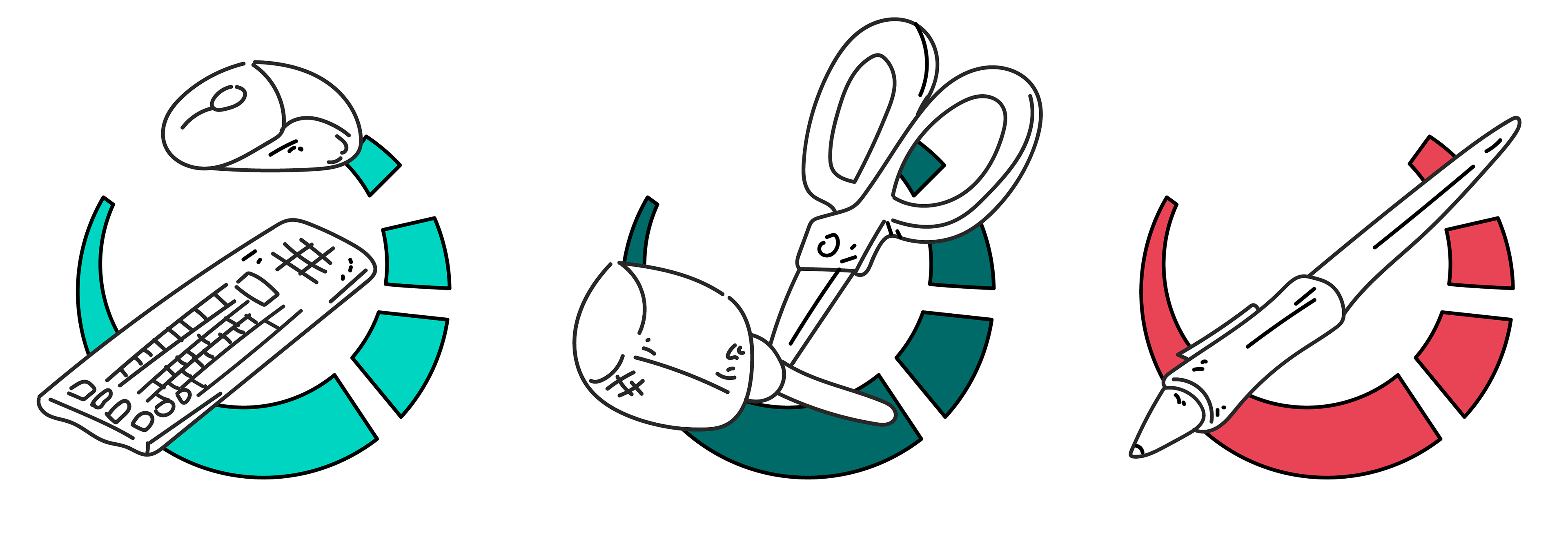 Icons for the individual team members