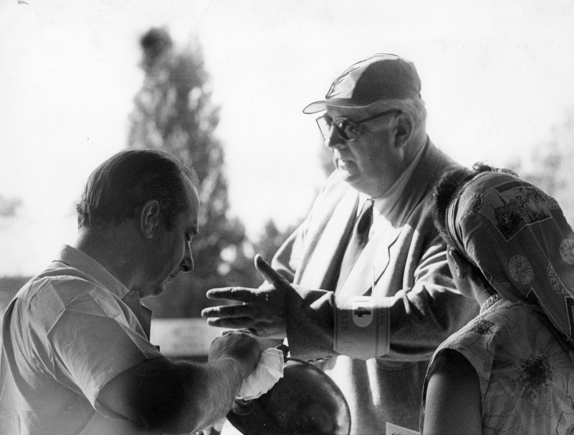 Alfred Neubauer telling J.M. Fangio 'Don't let them scare you!'. Alfred Neubauer was theracing manager of the Mercedes-Benz Grand Prix team from 1926 to 1955 and the godfather of the Silver Arrow.