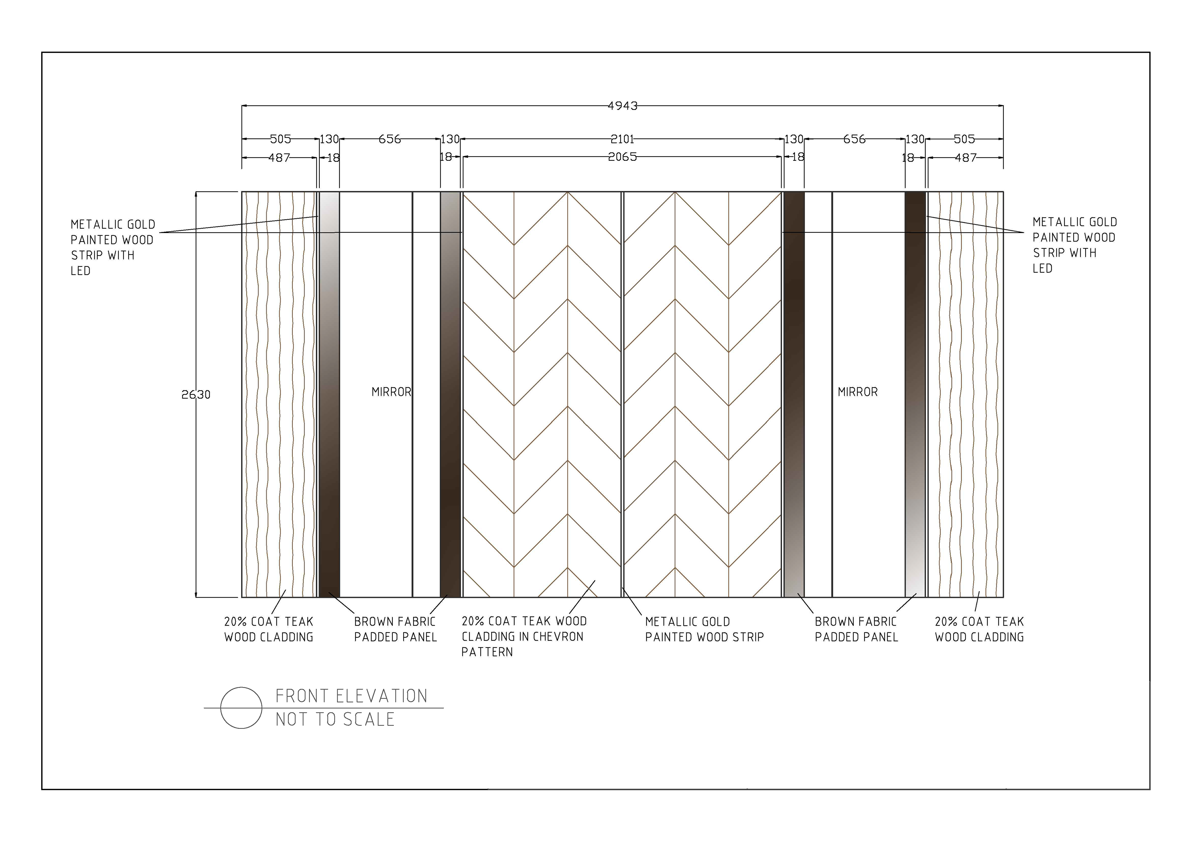 Working drawings of bed headboard
