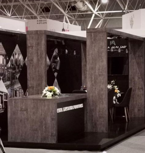 Executed exhibition stand