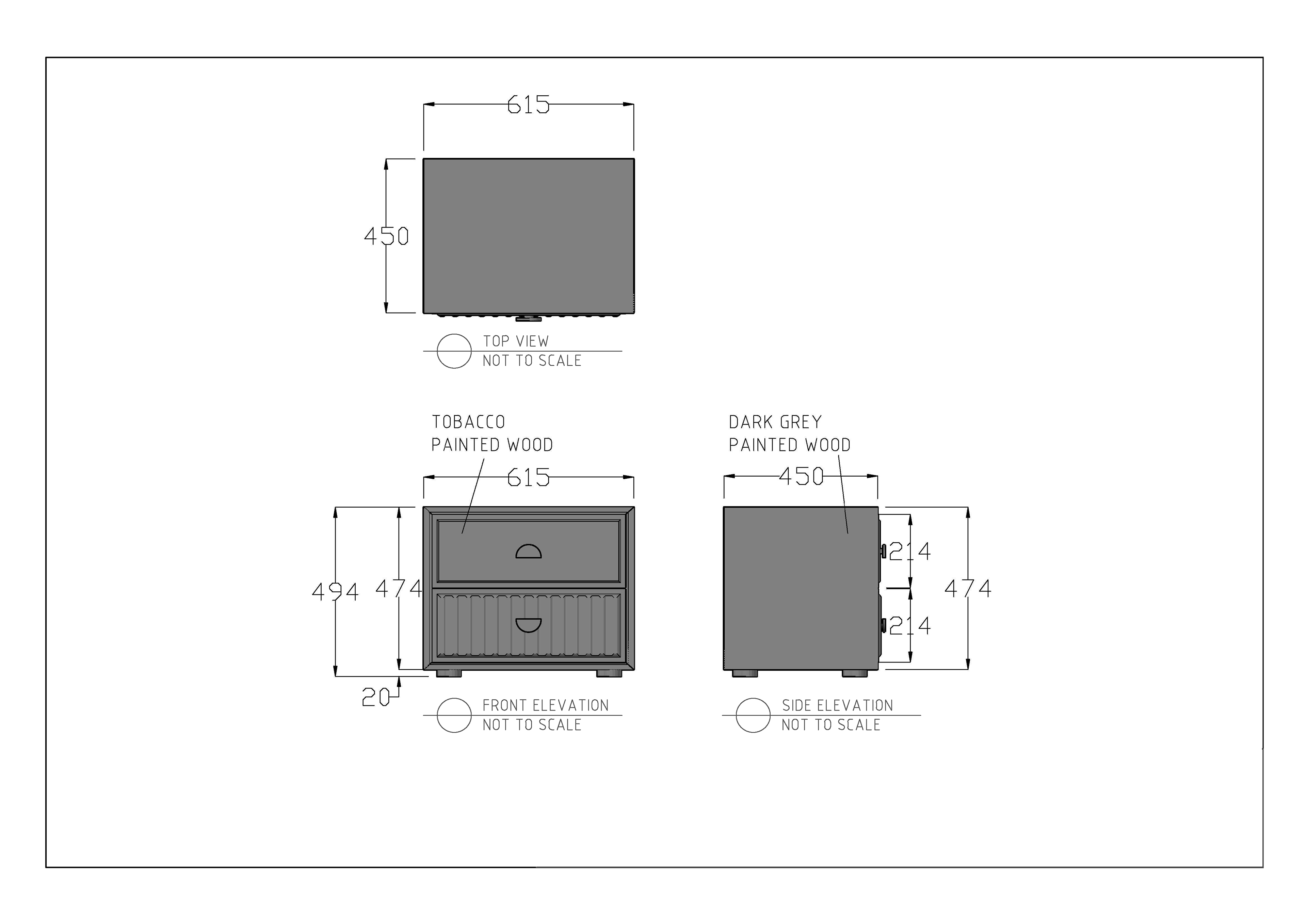 Working drawings of bed side tables