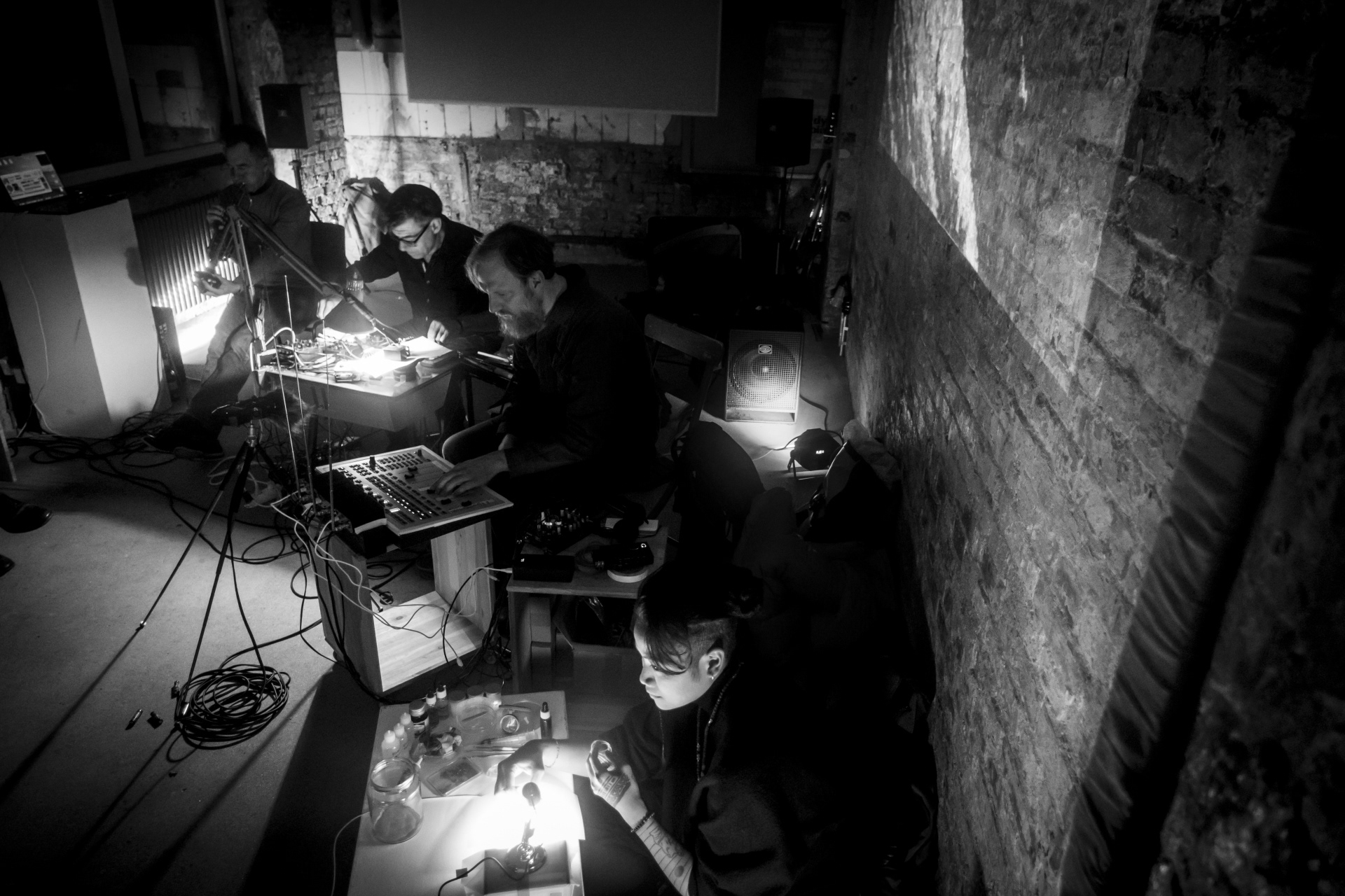 LOST TRACK / Errant Sound. Simon Berz, Nicolas Collins, Georg Werner and Lilu Herlambang. Photo credits to Orange 'Ear.
