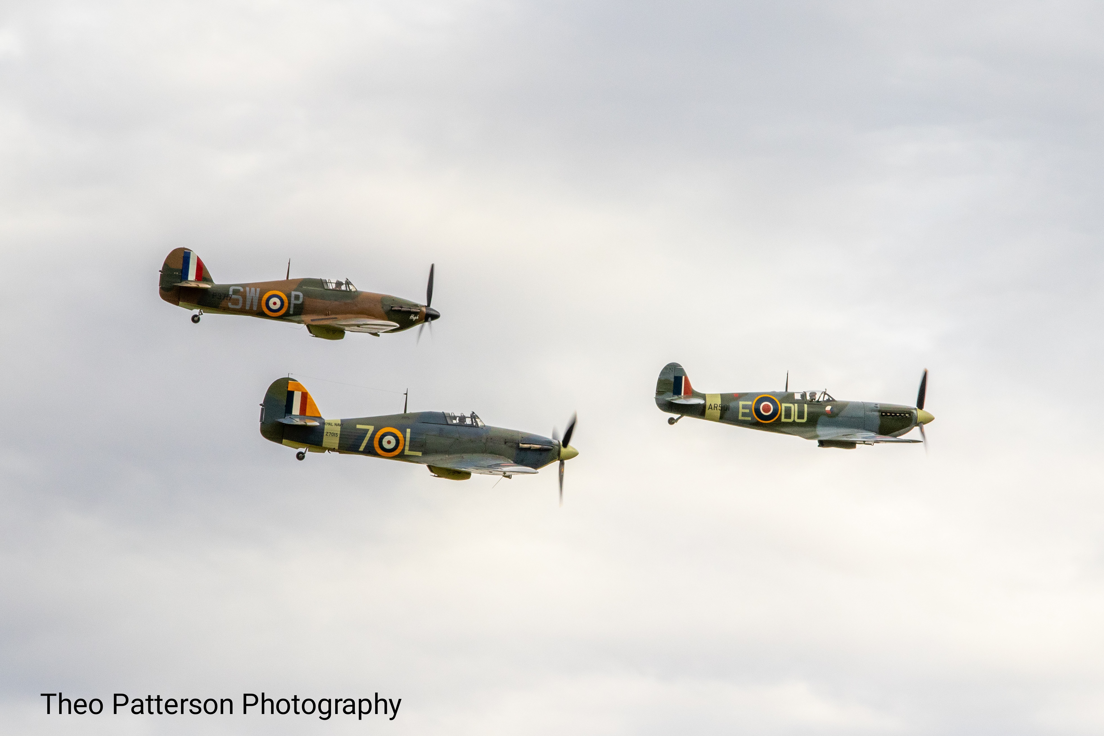 Supermarine Spitfire (AR501) With Hawker Hurricane (P3717) and Hawker Sea Hurricane (Z7015)