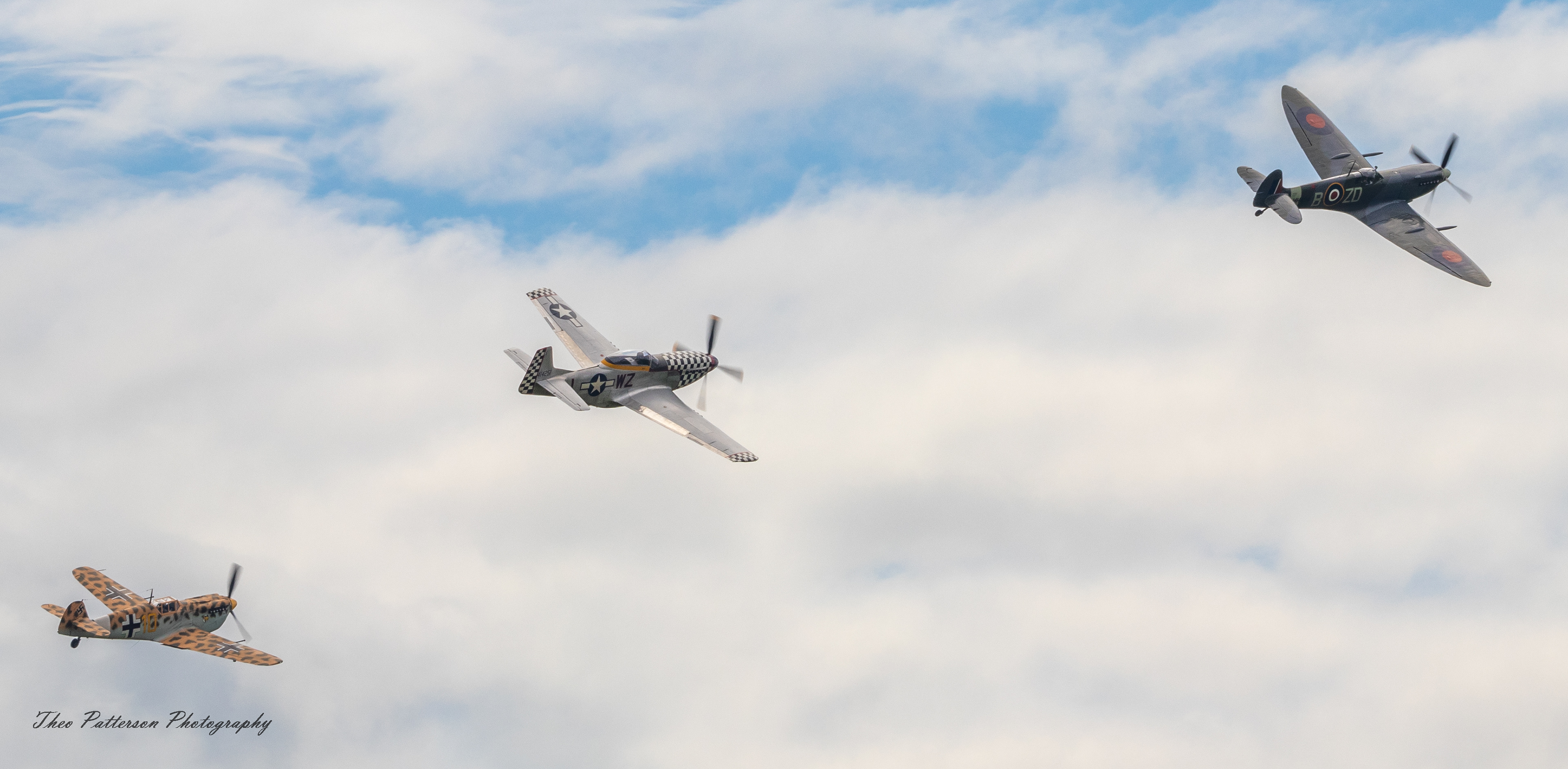 Supermarine Spitfire "MH434" , TF-51 Mustang "Contrary Mary" & Hispano Buchon "Yellow 10"