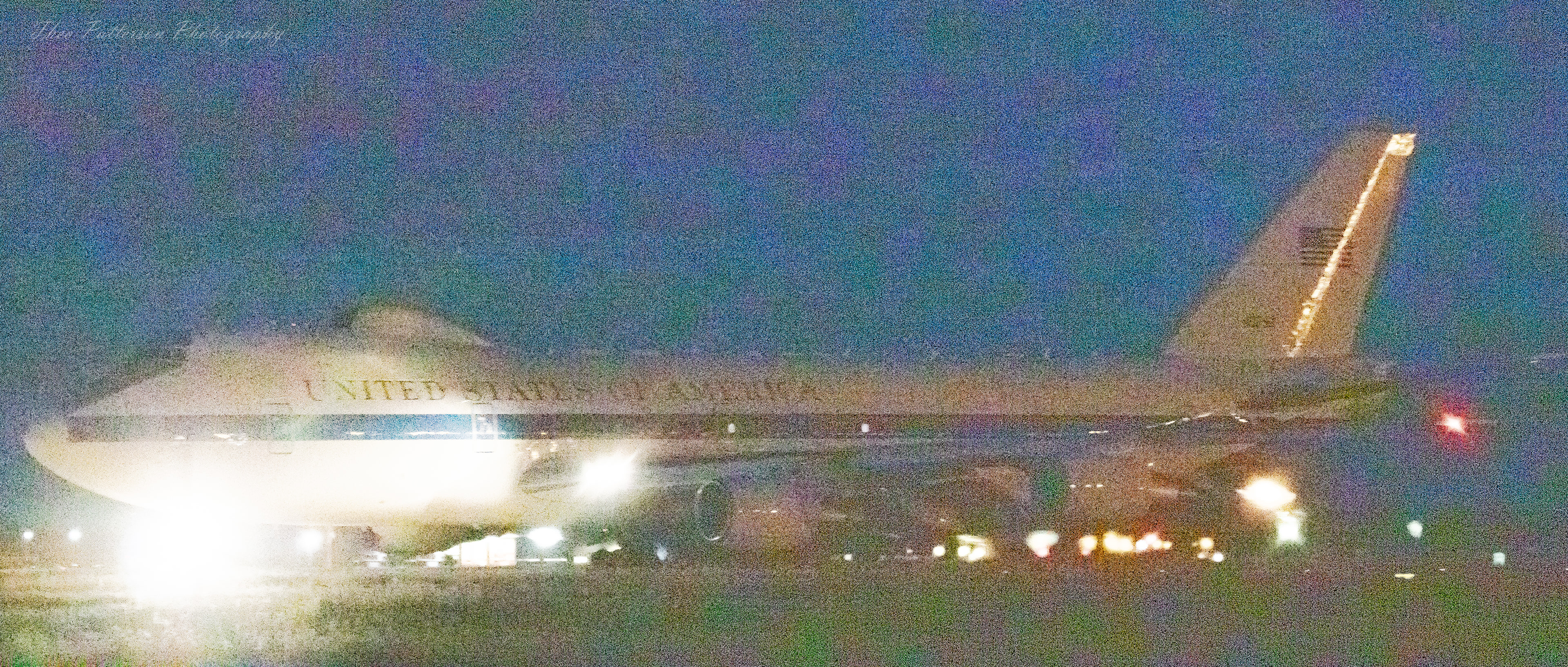 Boeing E4B Nightwatch slowing down on the runway at RAF Mildenhall
