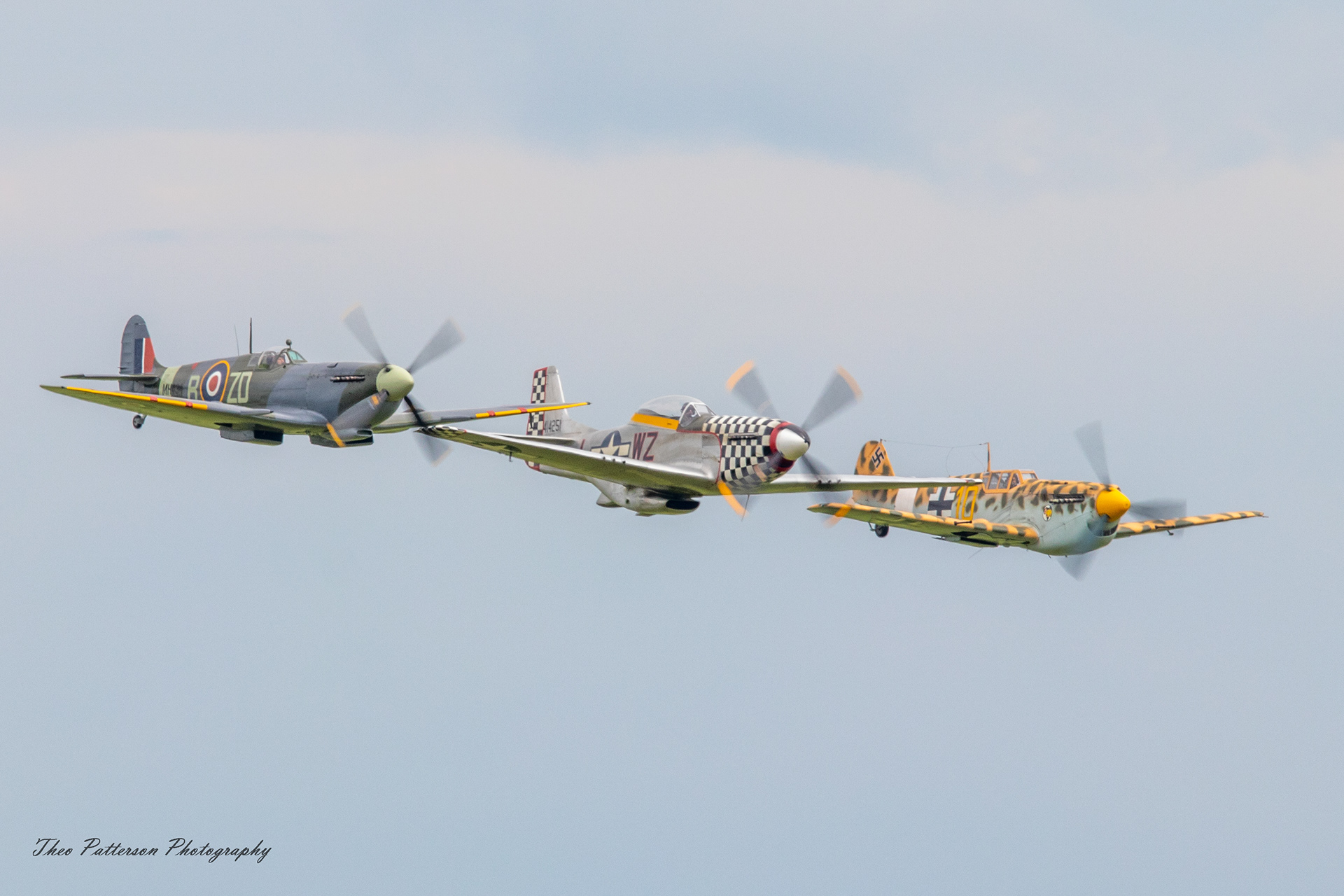 Supermarine Spitfire "MH434" , TF-51 Mustang "Contrary Mary" & Hispano Buchon "Yellow 10"
