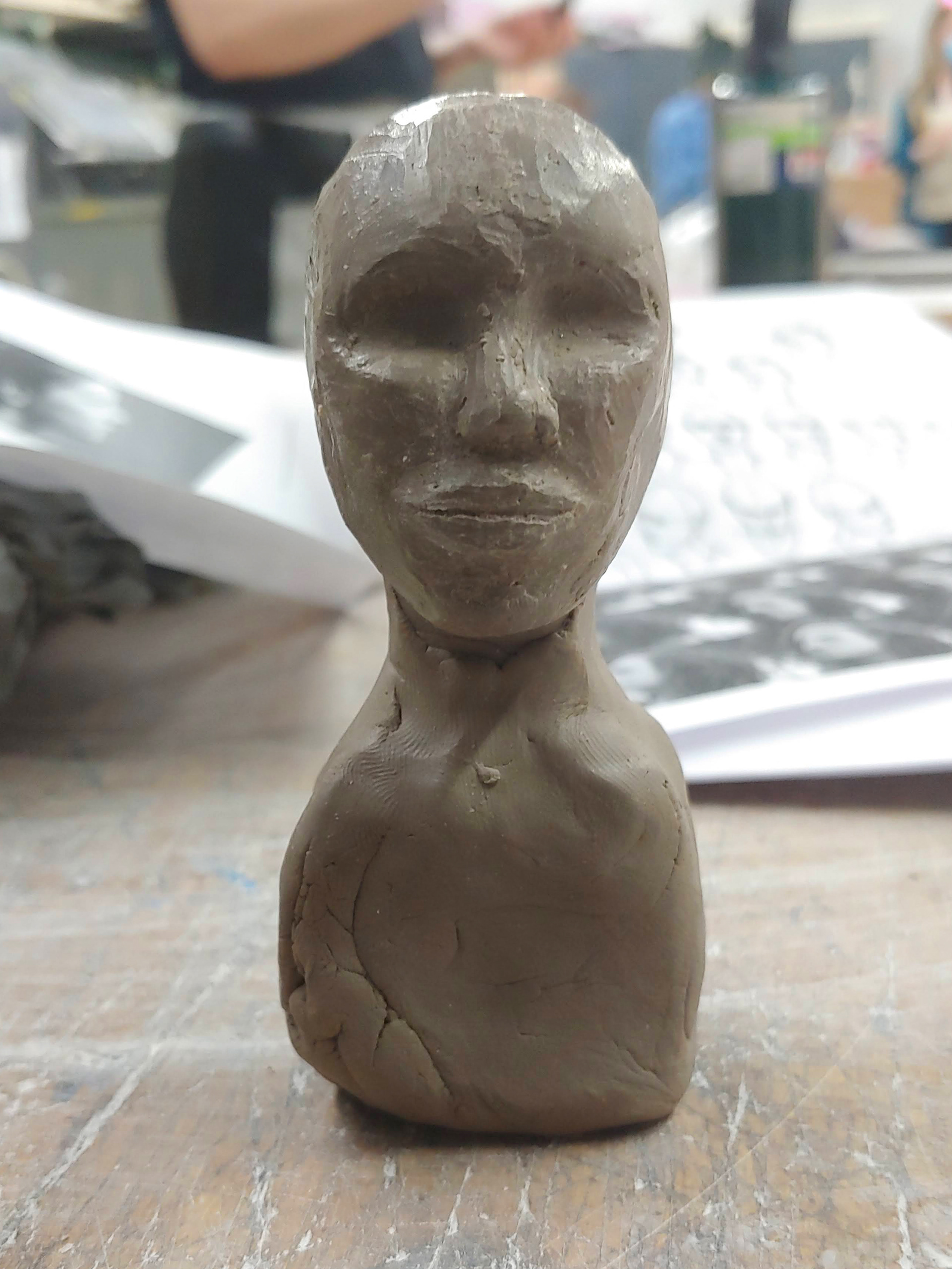 The sculpture was first made of clay.