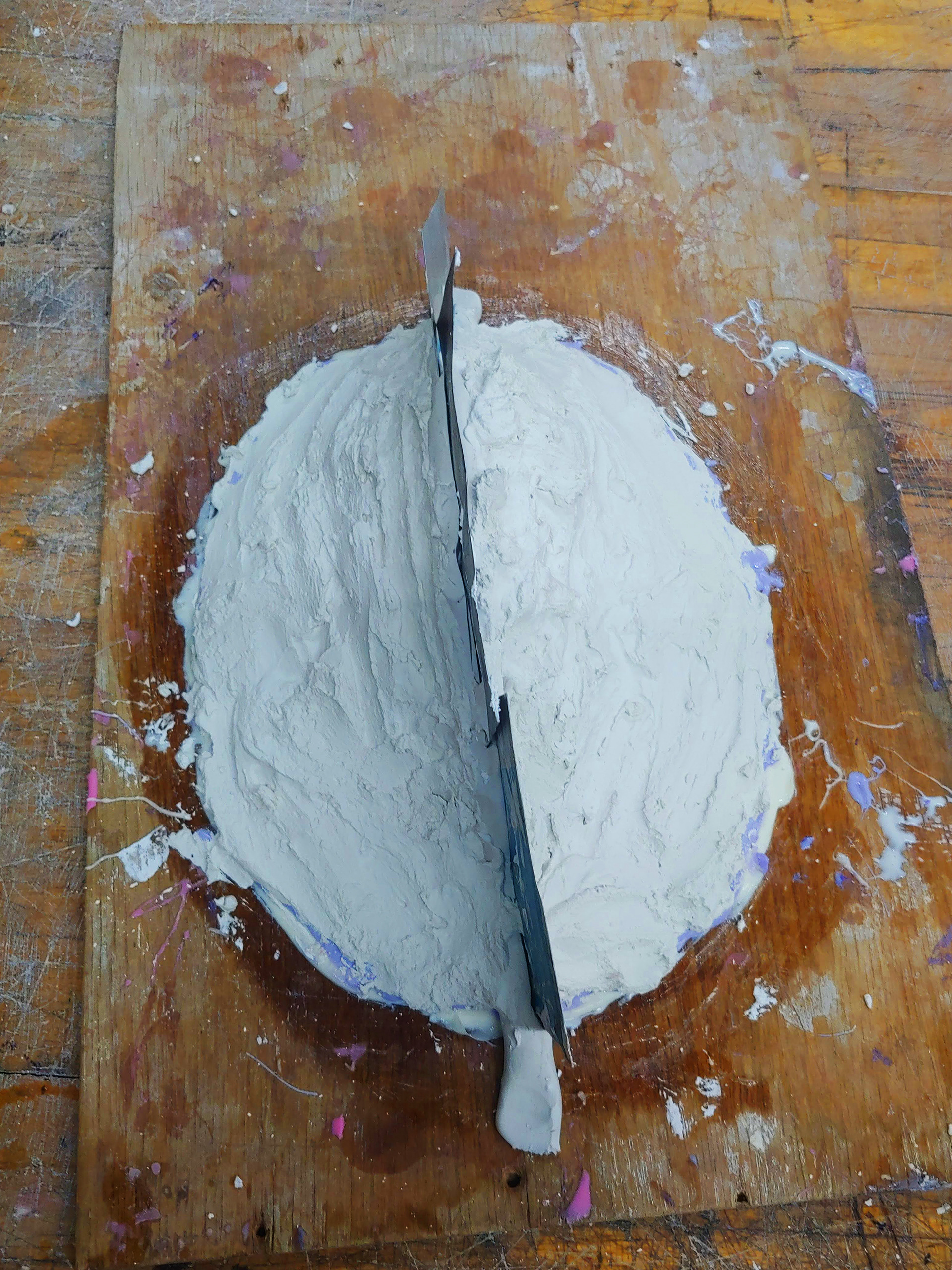 The rubber mold was covered in a two part plaster mother mold.