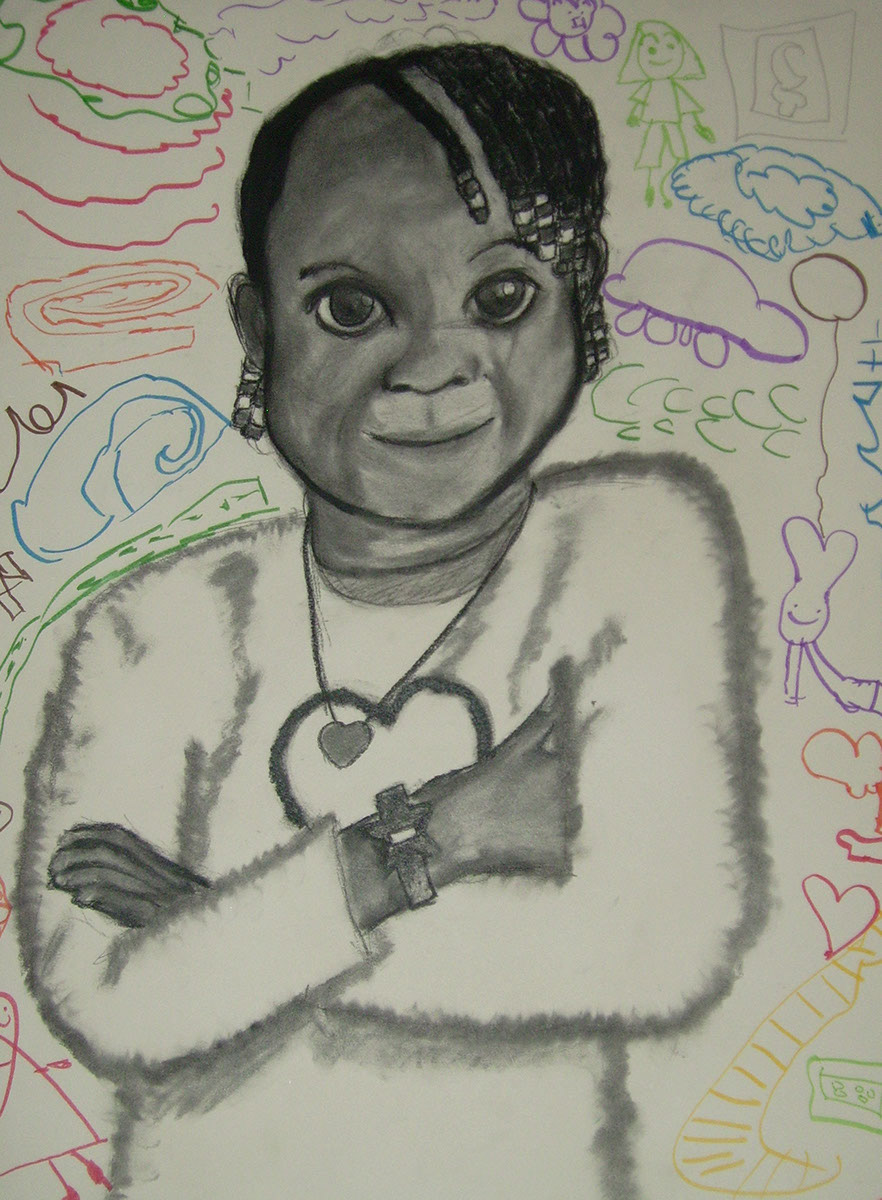 Charcoal of kid si
