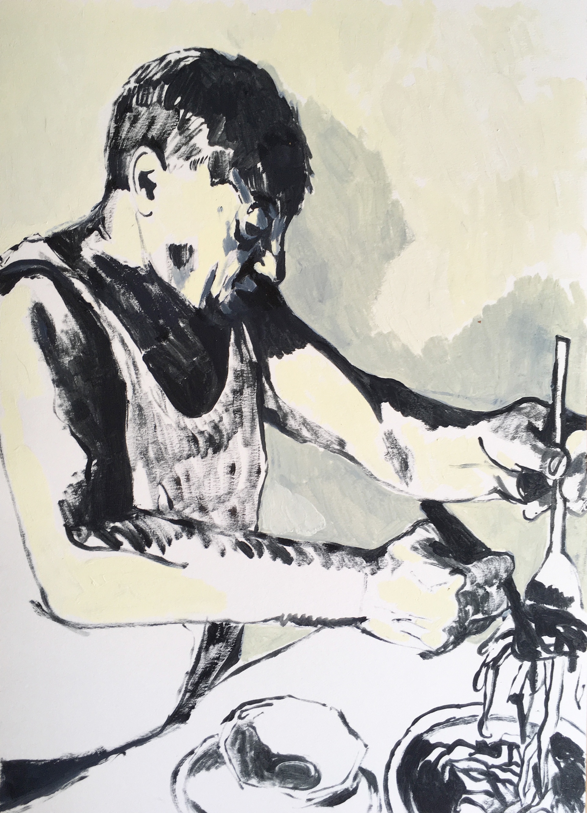Mastro Tagliatella, oil on paper, 25x35 cm