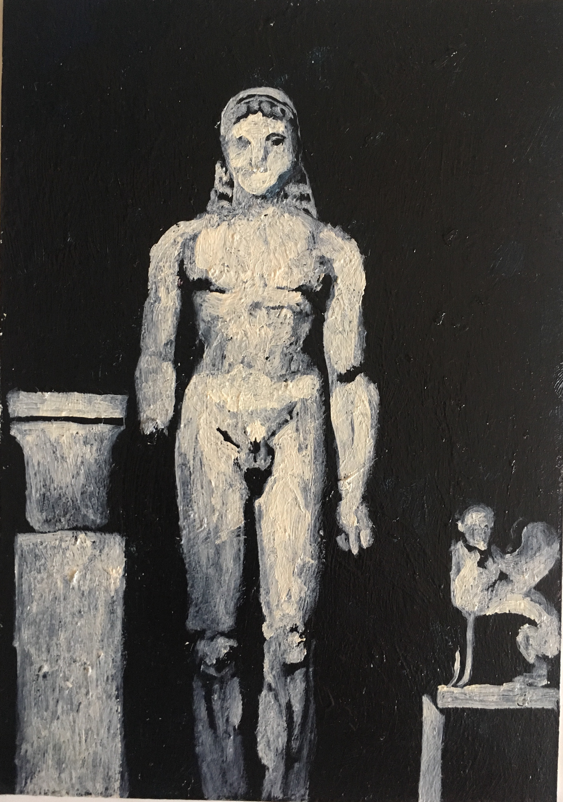 Kouros, oil on cardboard, 15x21 cm