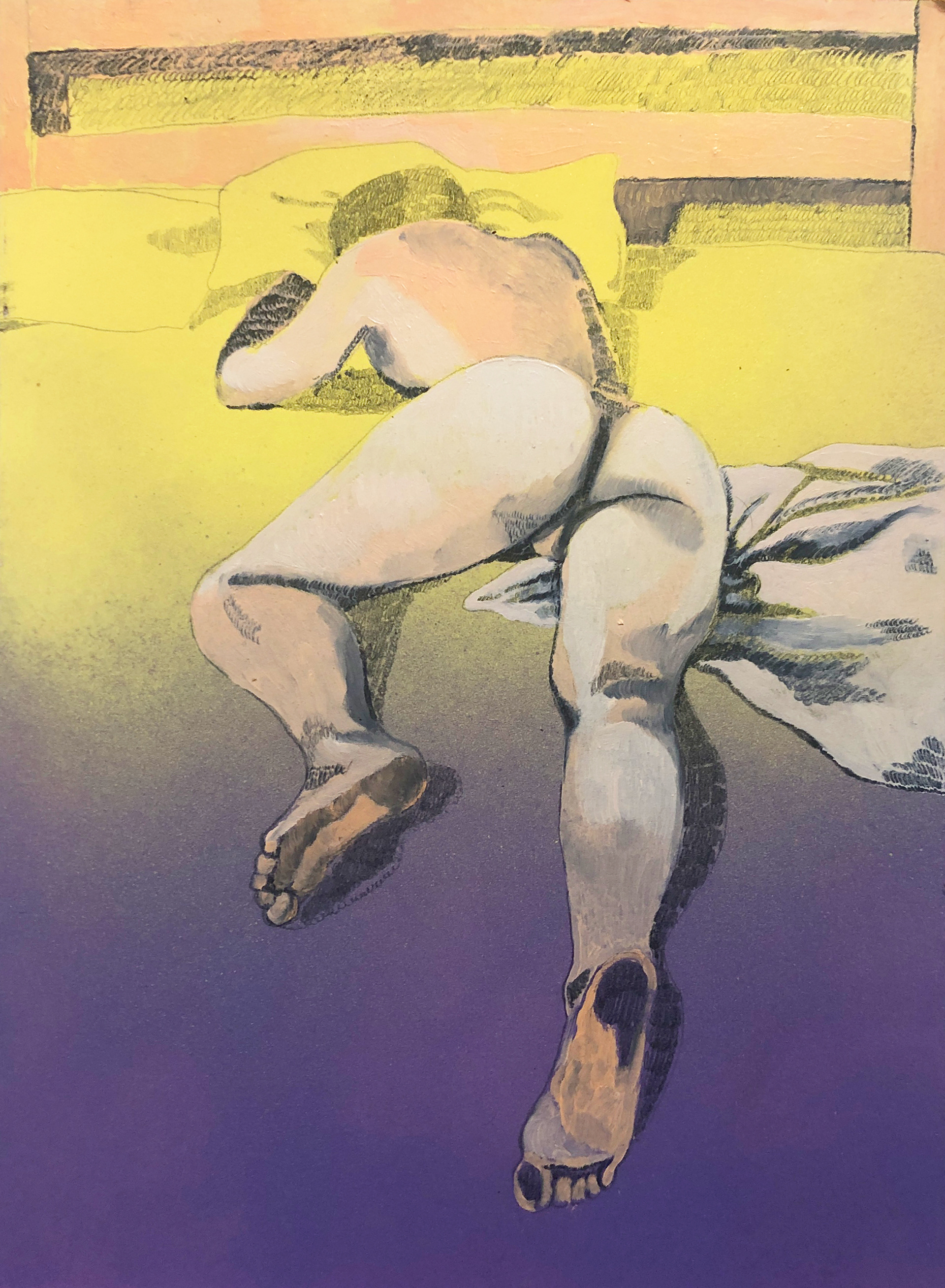 la Notte; 26 x 31cm, oil and spray on cardboard