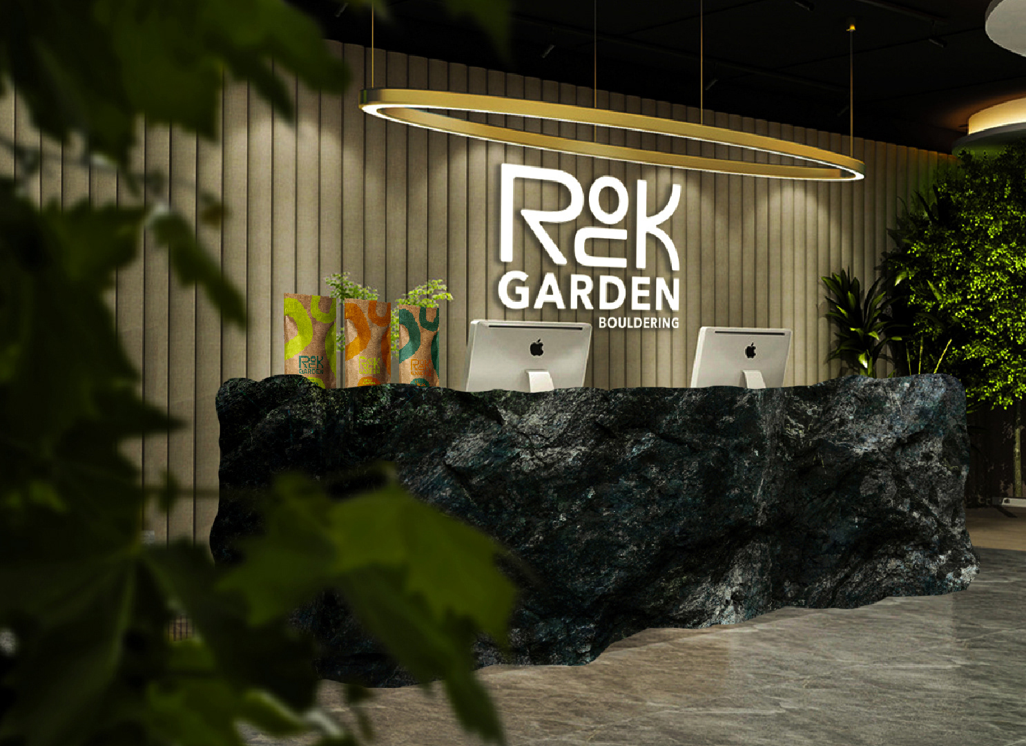 Rock Garden Desk Render