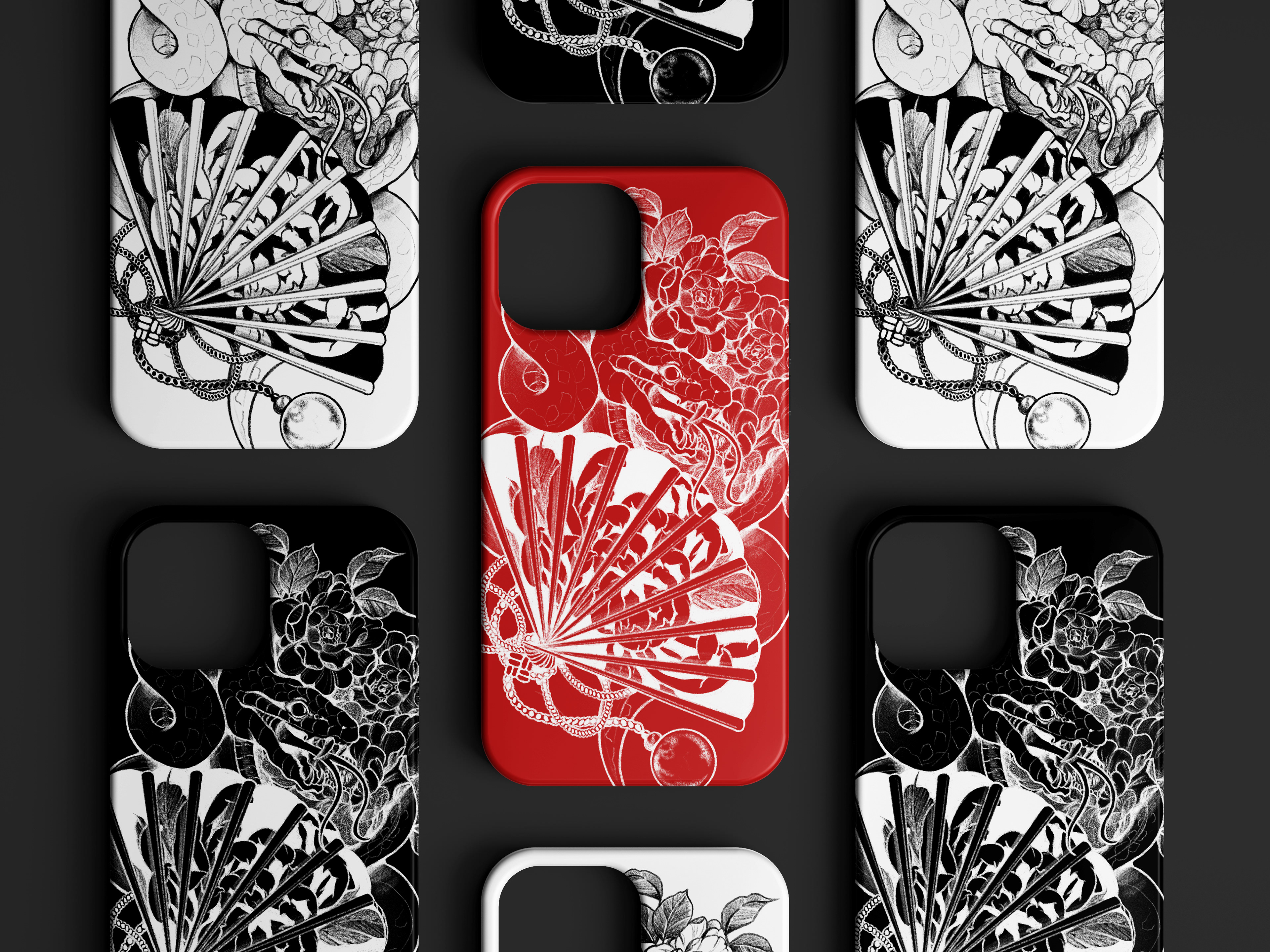 Snake Illustration (Phone case mockup)