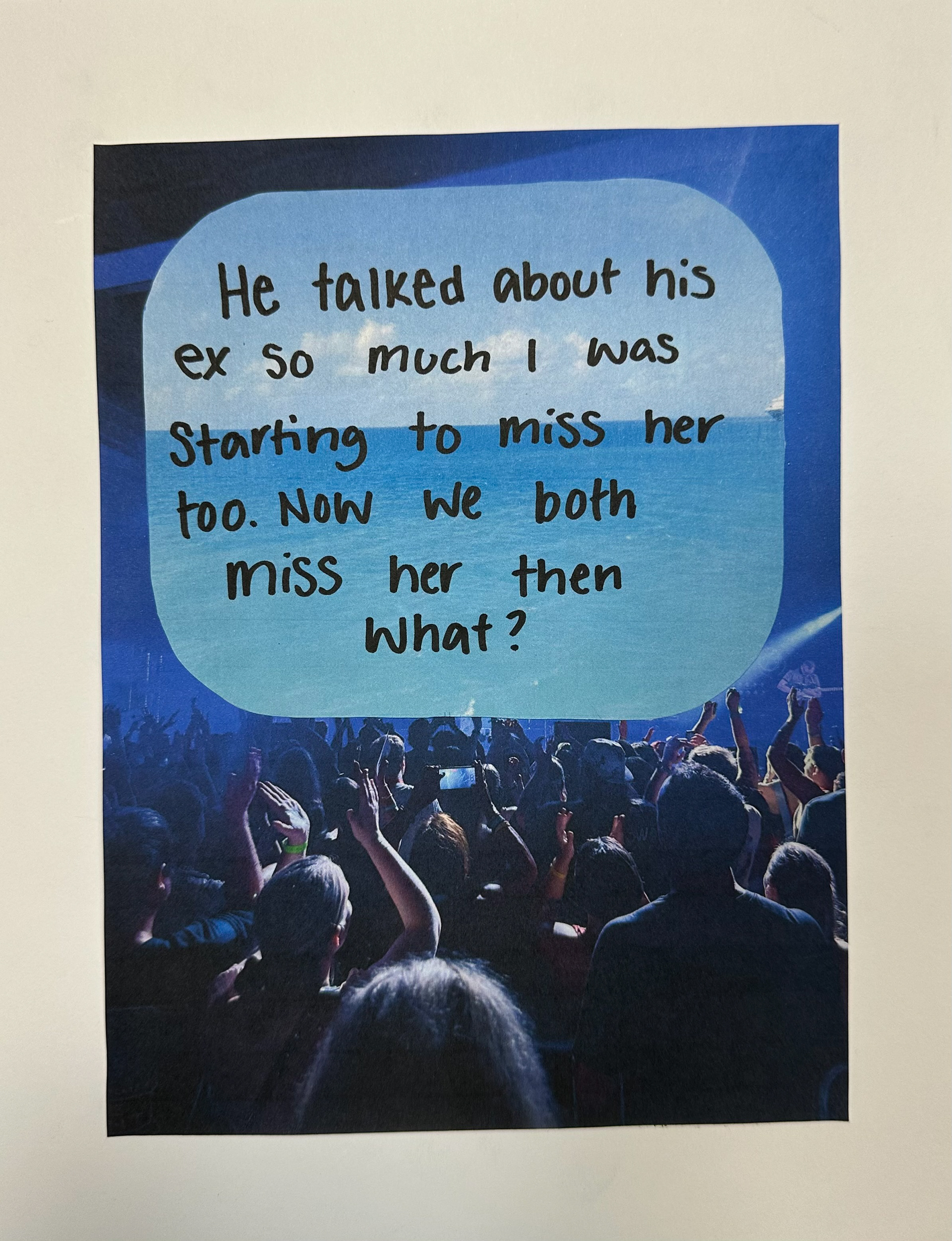 8.5 in x 11 in, "5/5 Series", Printed Collage and Sharpie