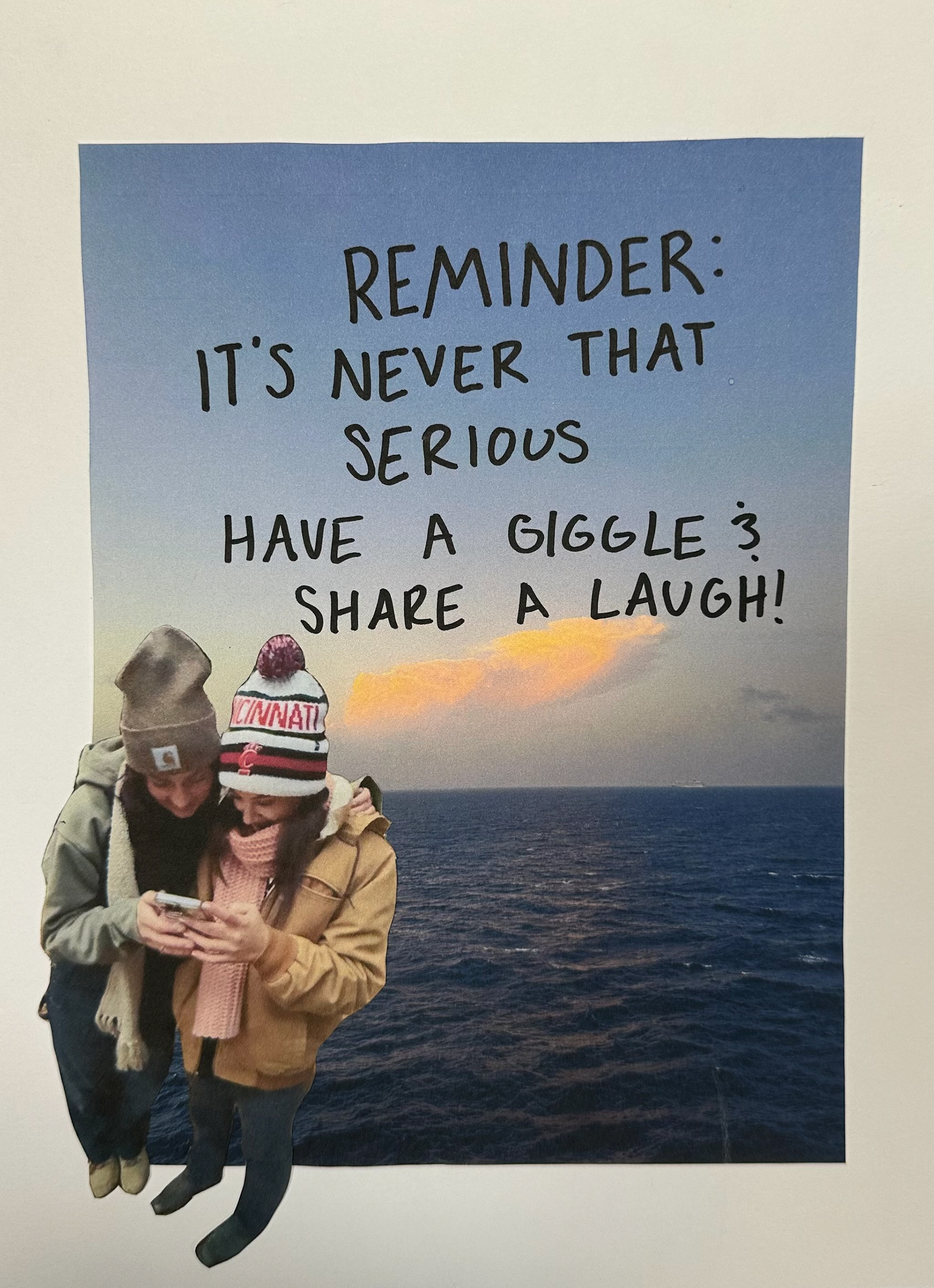 8.5 in x 11 in, "3/5 Series", Printed Collage and Sharpie