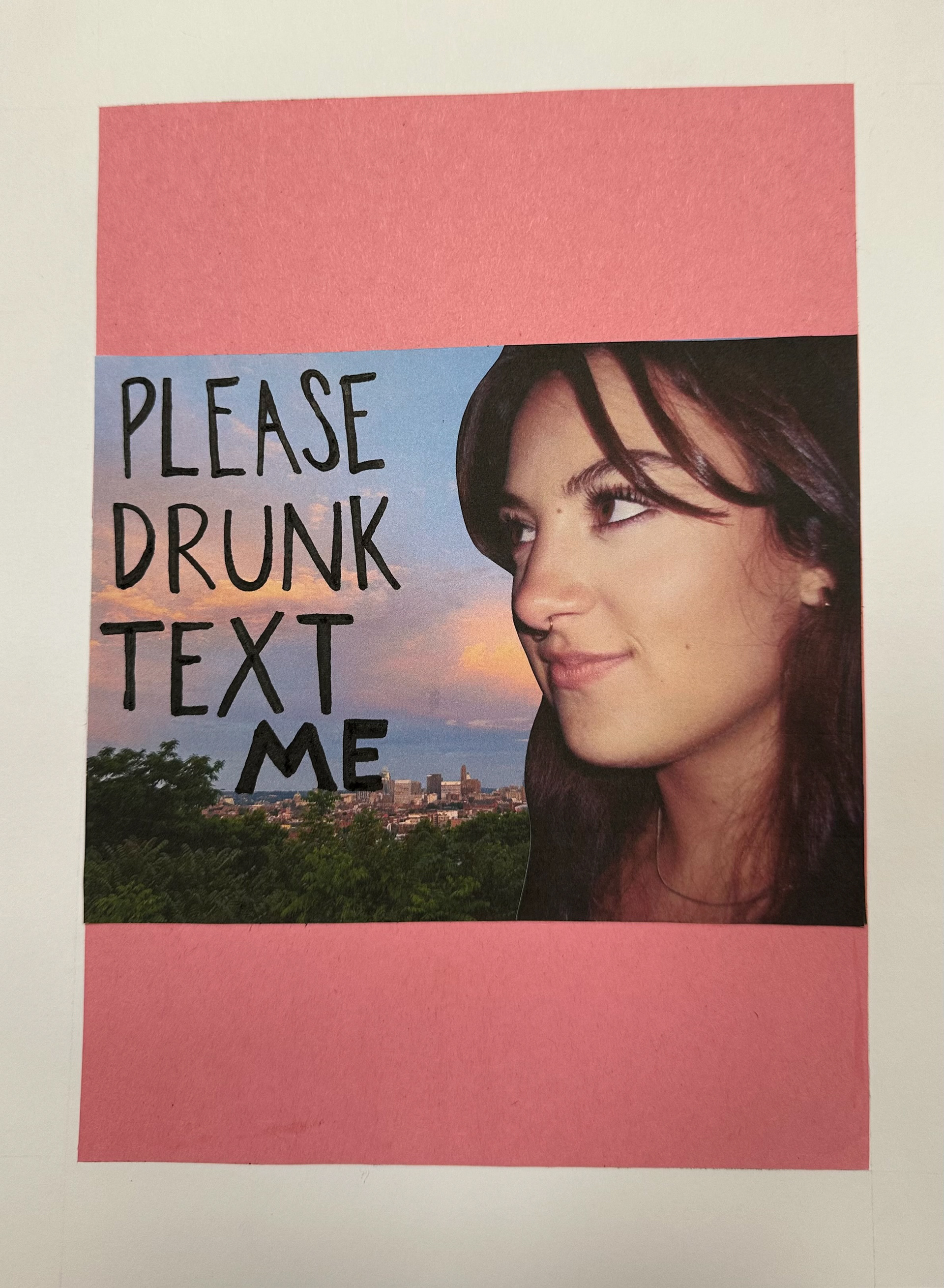 8.5 in x 11 in, "2/5 Series", Printed Collage and Sharpie