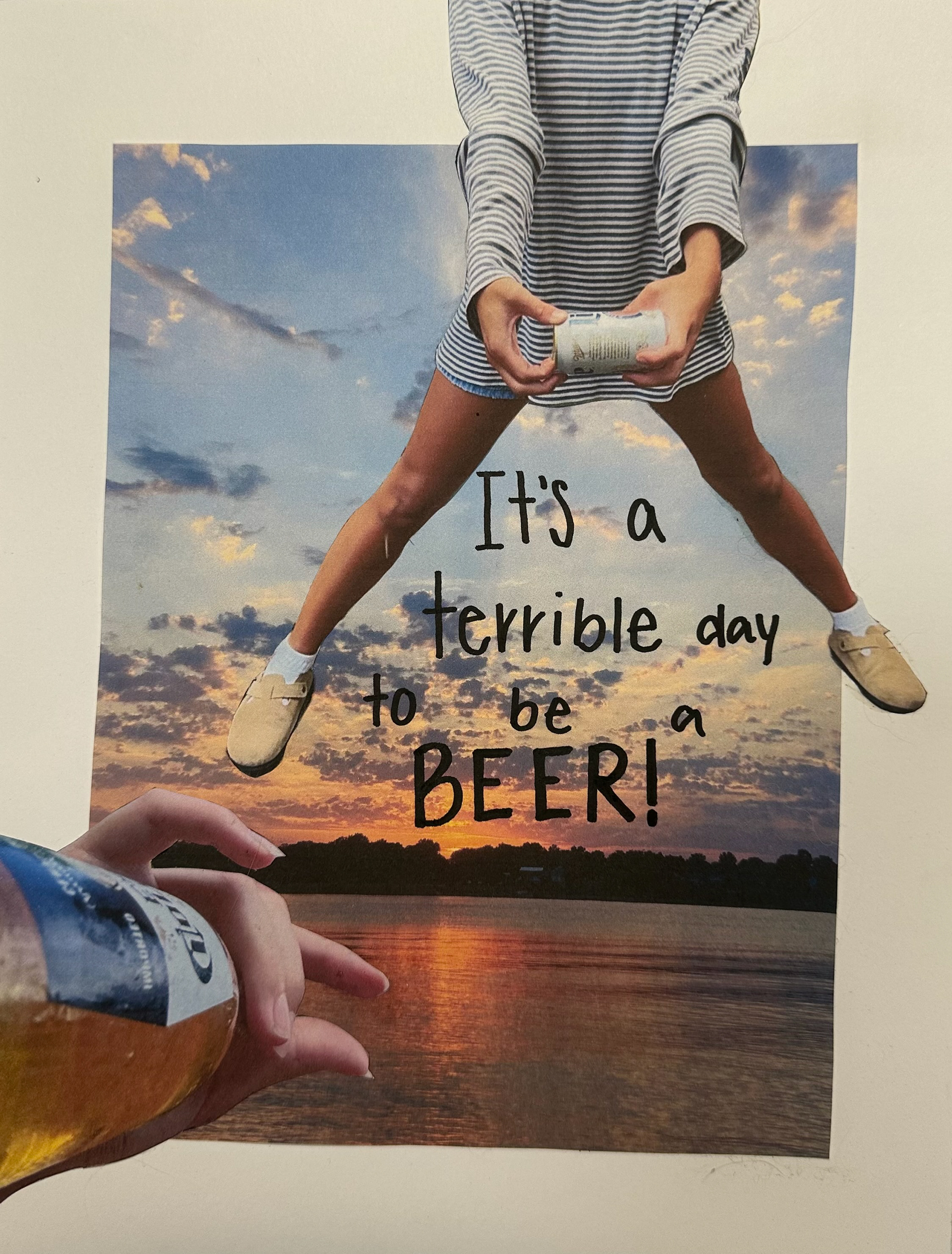 8.5 in x 11 in, "1/5 Series", Printed Collage and Sharpie