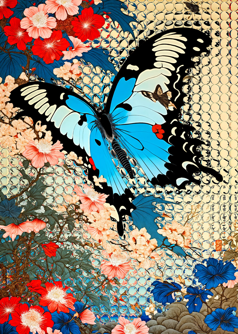 青蝶舞花中図(せいちょうまいかちゅうず)