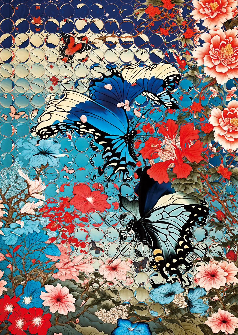 青恋双蝶花図(せいれんそうちょうかず)