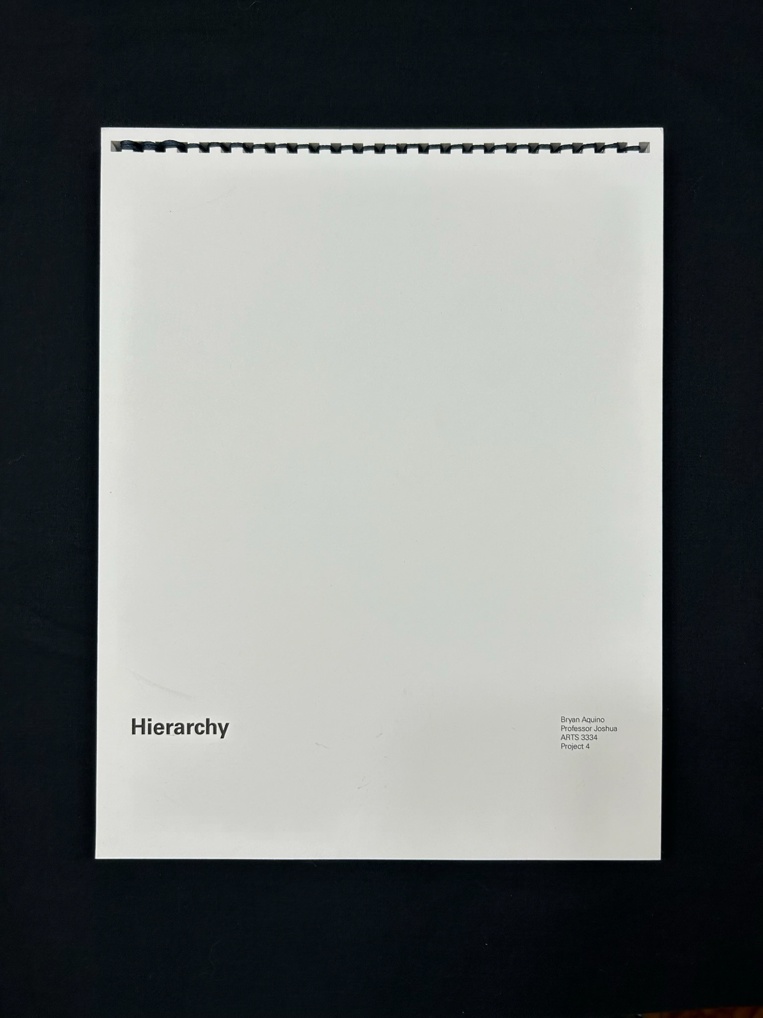 Sketchbook with a saddle stitch bind