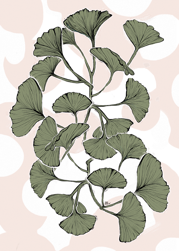 "Gingko Branch" 2020, Photoshop