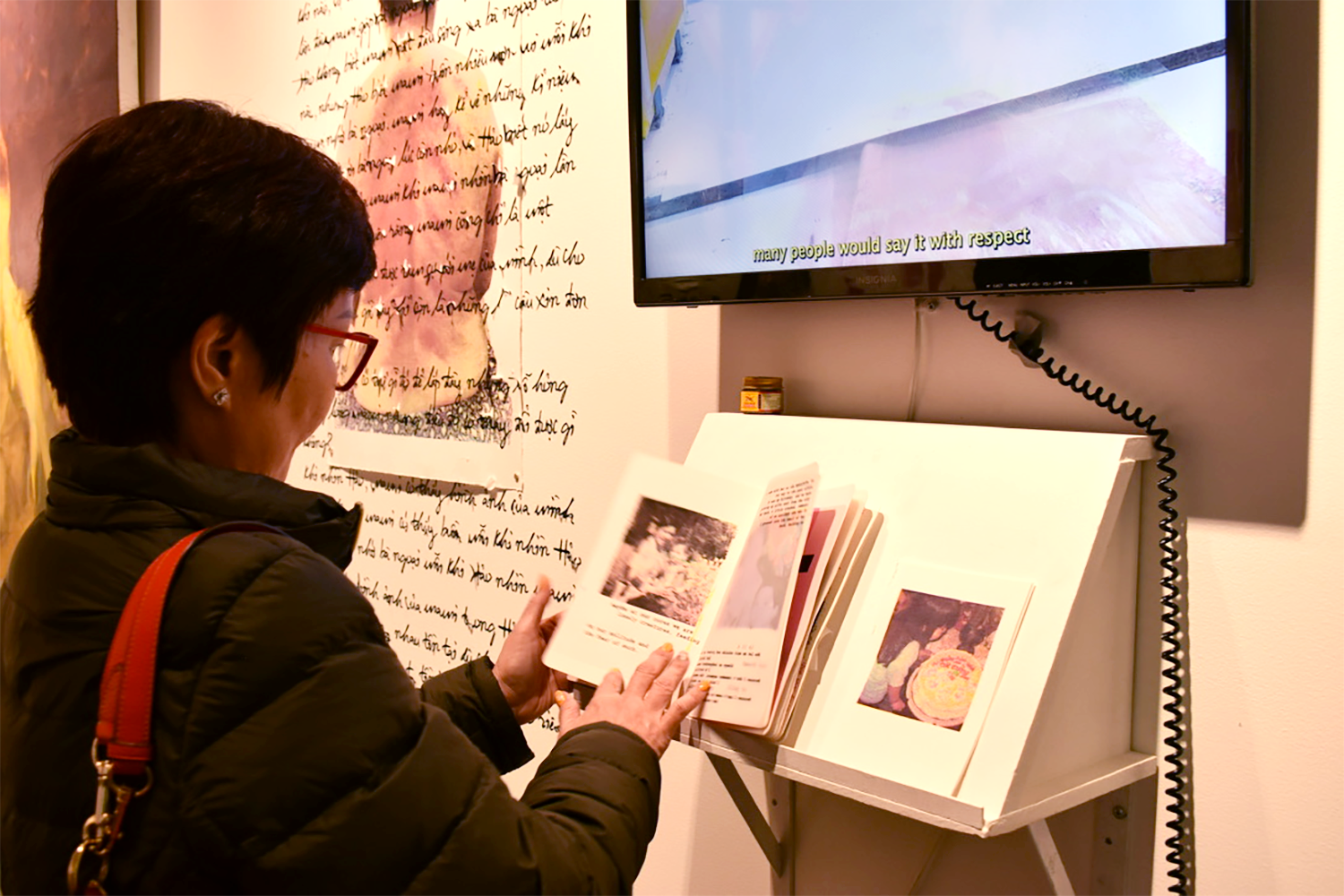 My mom viewing the exhibition <3
