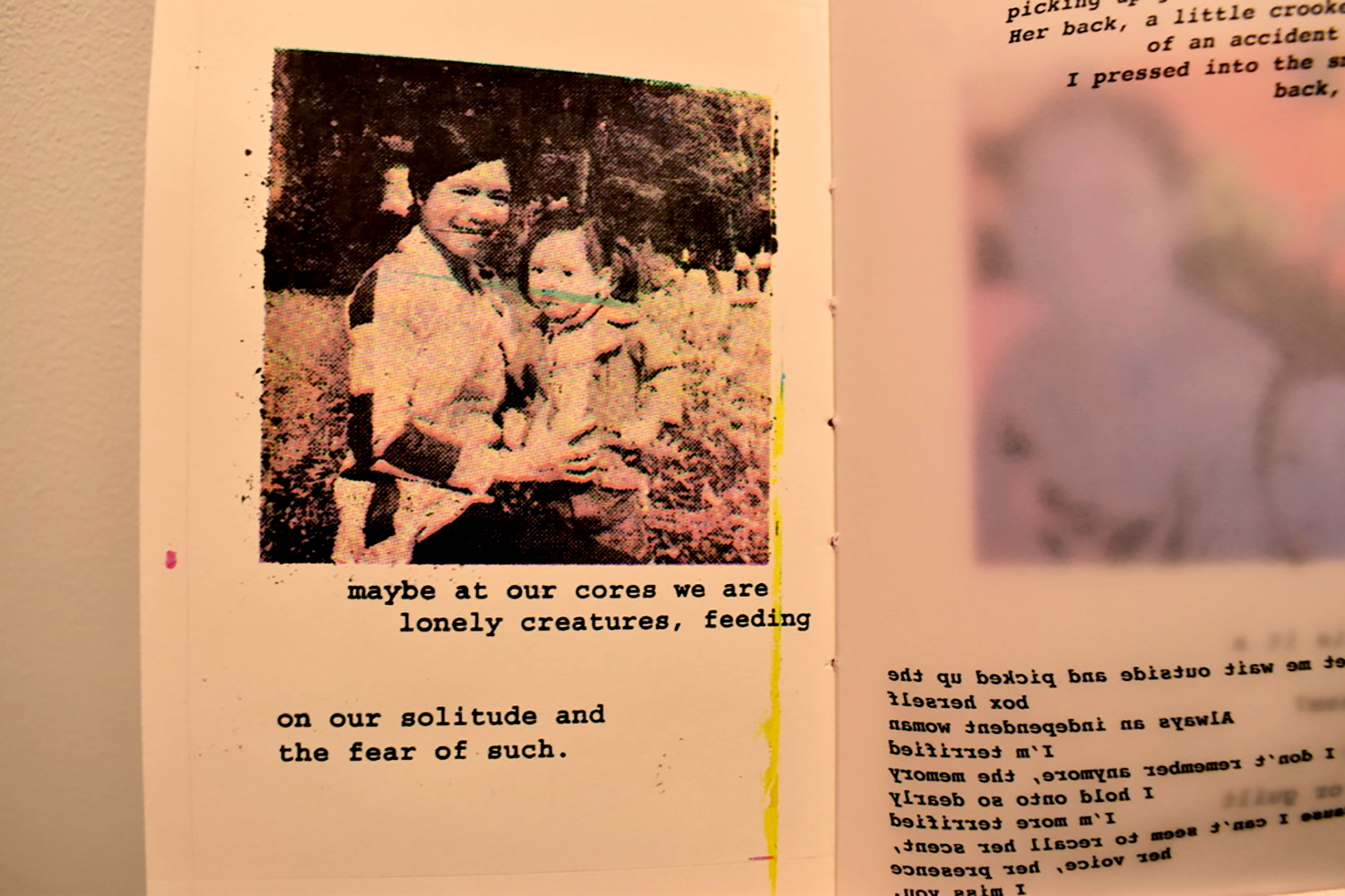 Screen-printed booklet of childhood memories