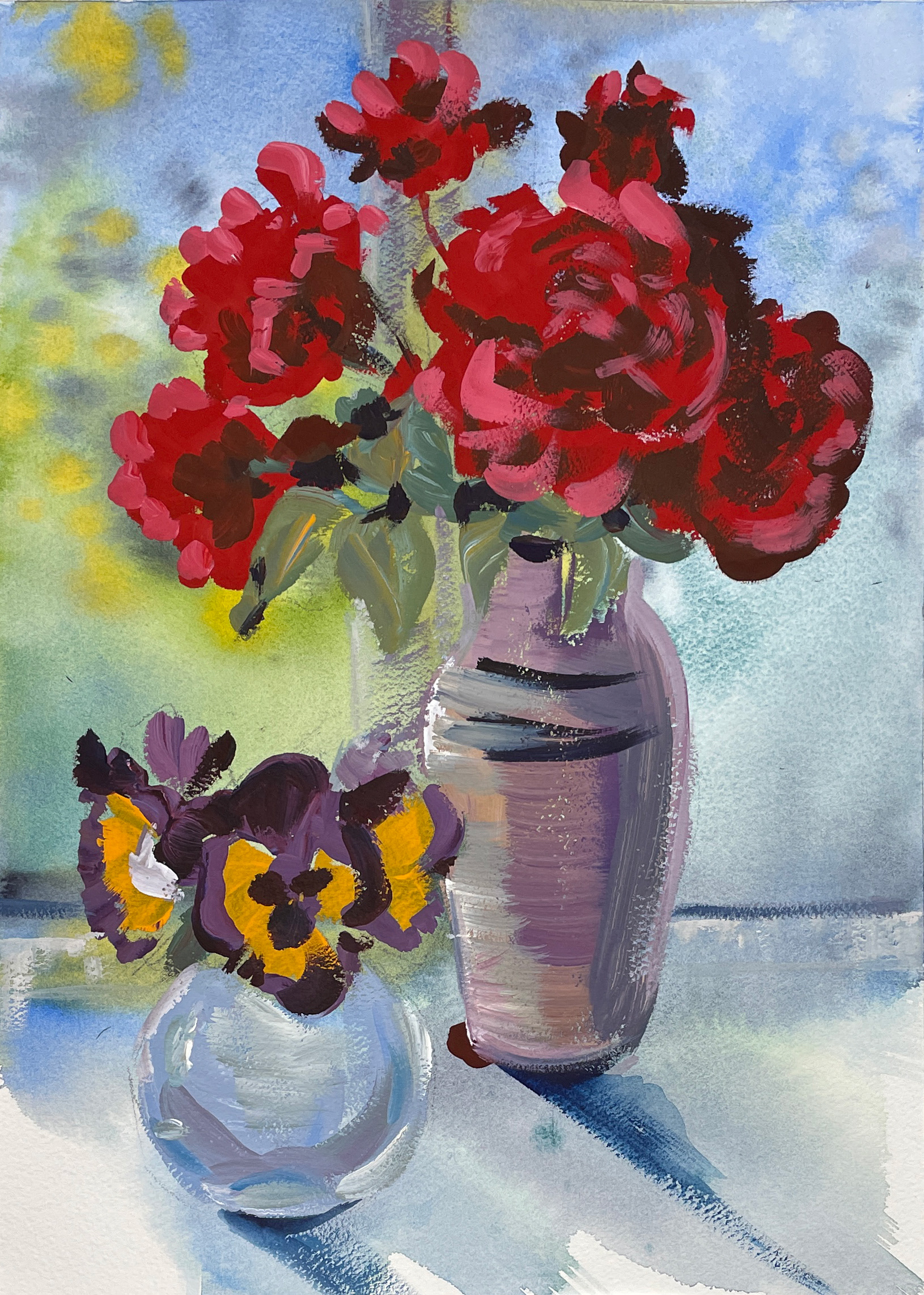 Roses and pansies