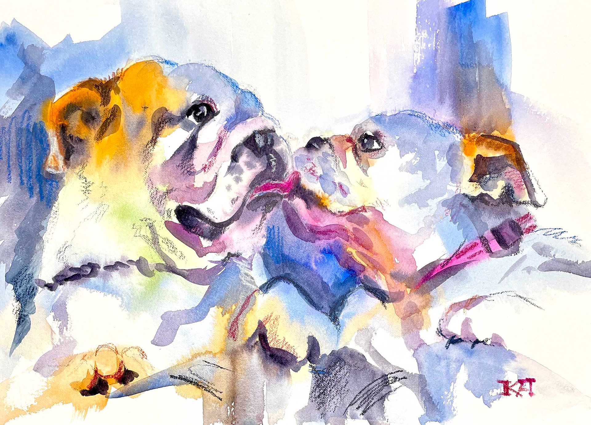 Kissing bulldogs