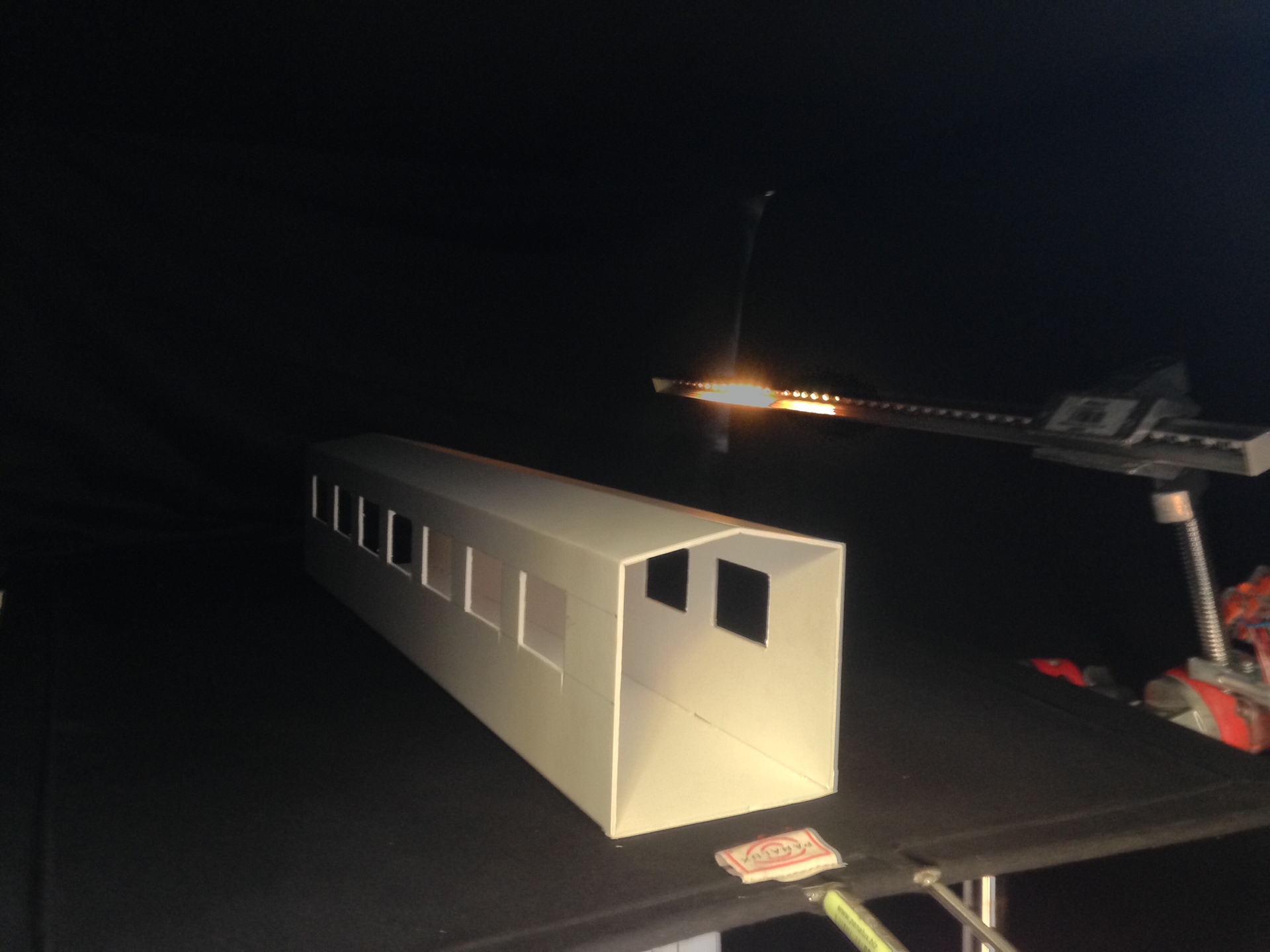 Prototyping and testing light setup for Train Scene - Spider in the Web 