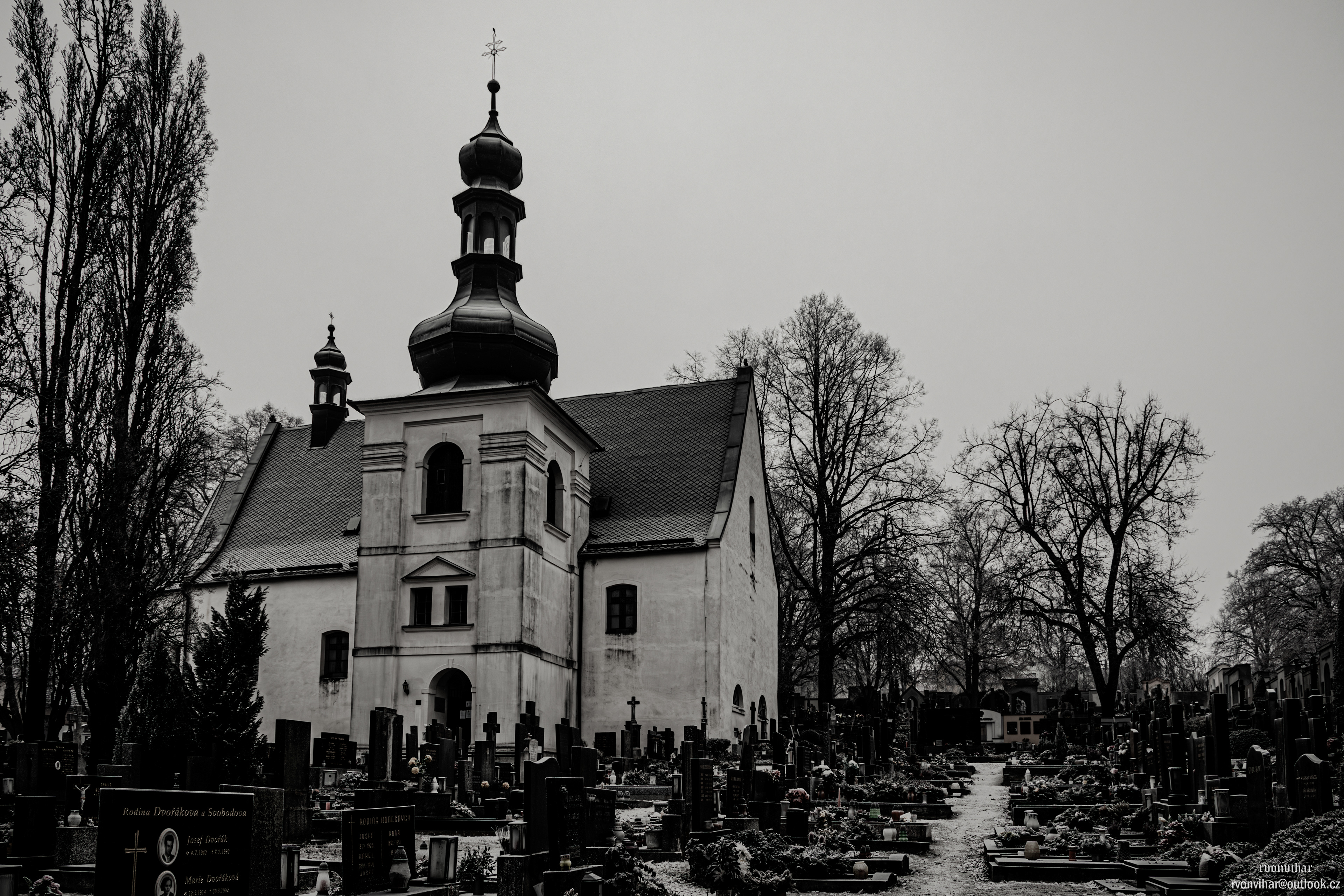Třebíč Hřbitov Horka-Domky, kostel Nejsvětější Trojice