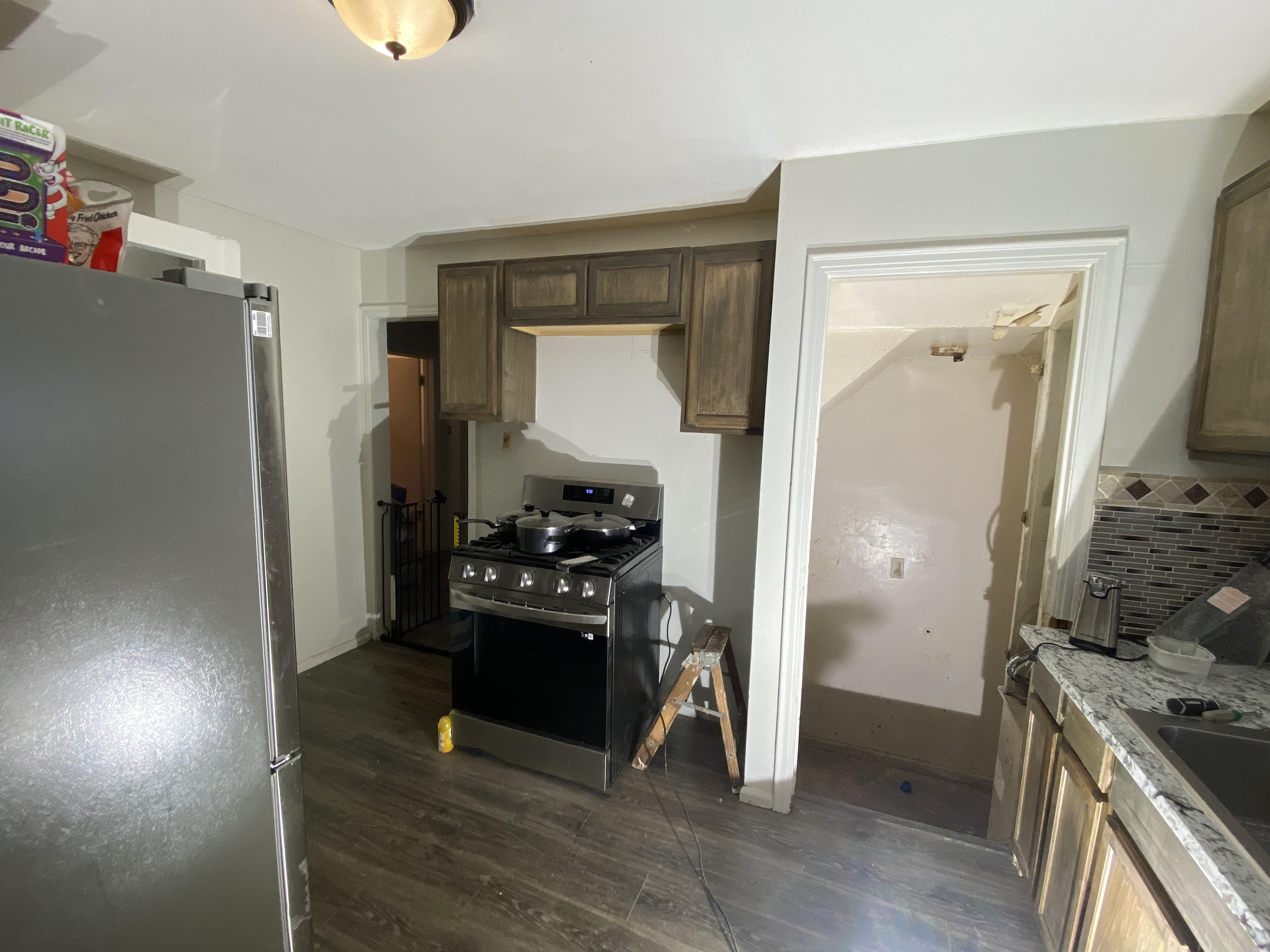New Stove, Overhead Cabinets