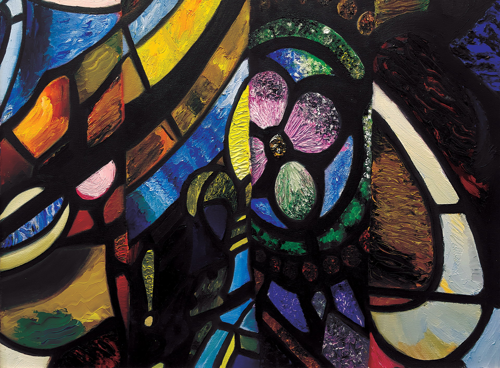 The painting of stained glass I created