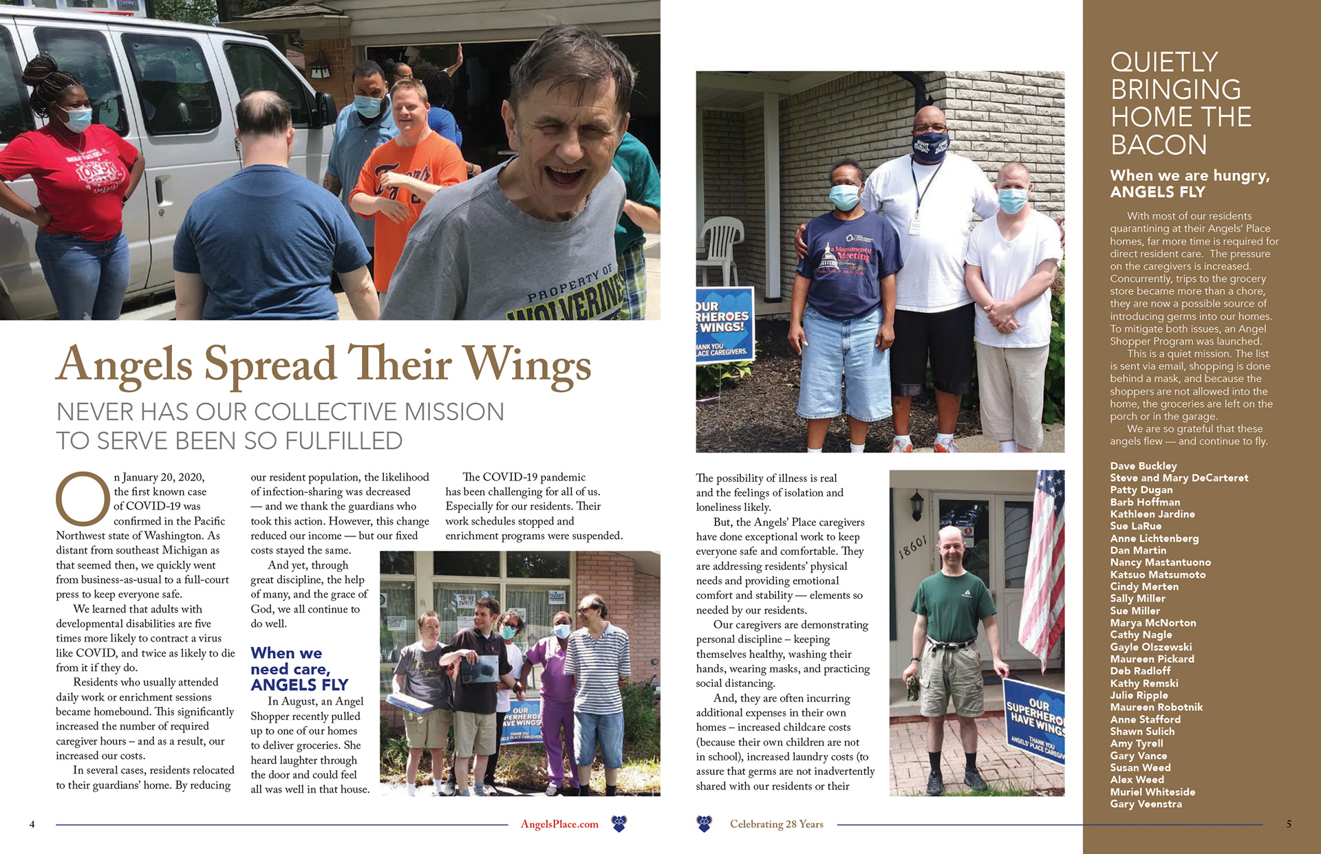 Feature story in Angels' Place 2020 Yearbook