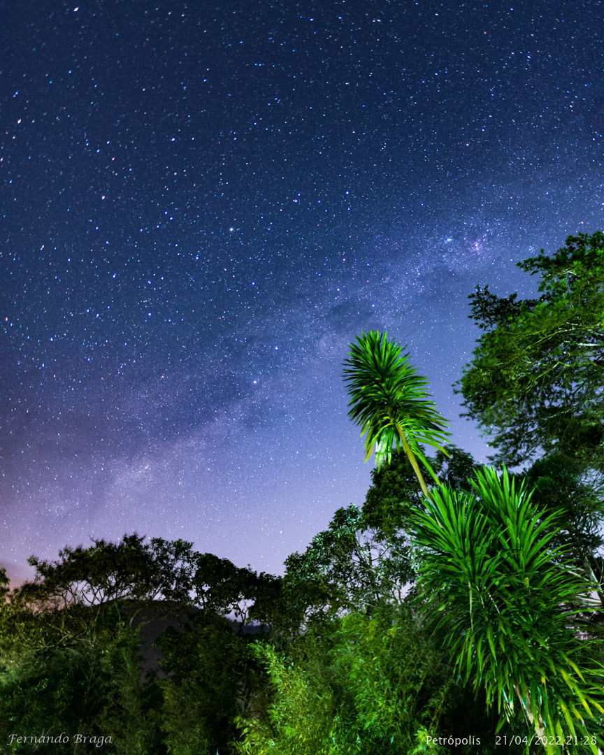 Registro da Via Láctea feito no bairro da Fazenda Inglesa em Petrópolis/RJ