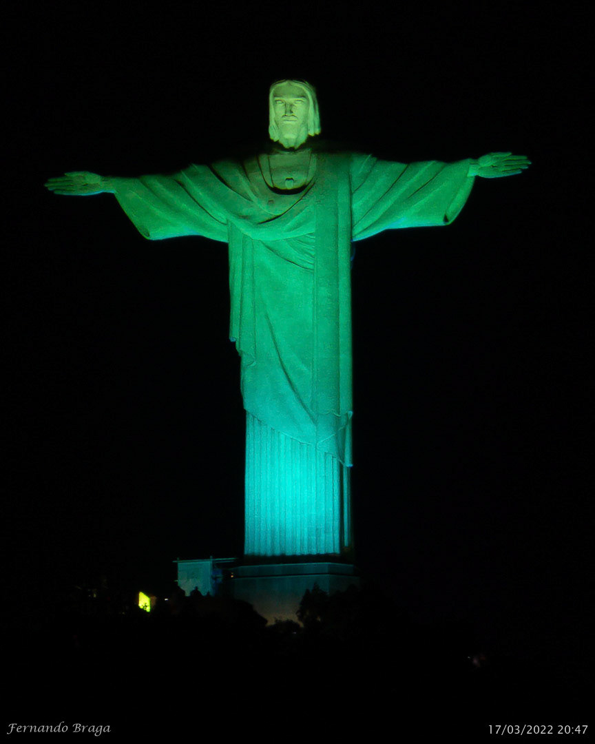Inauguração do novo sistema de iluminação do Cristo Redentor na campanha 90 Anos de Luz
