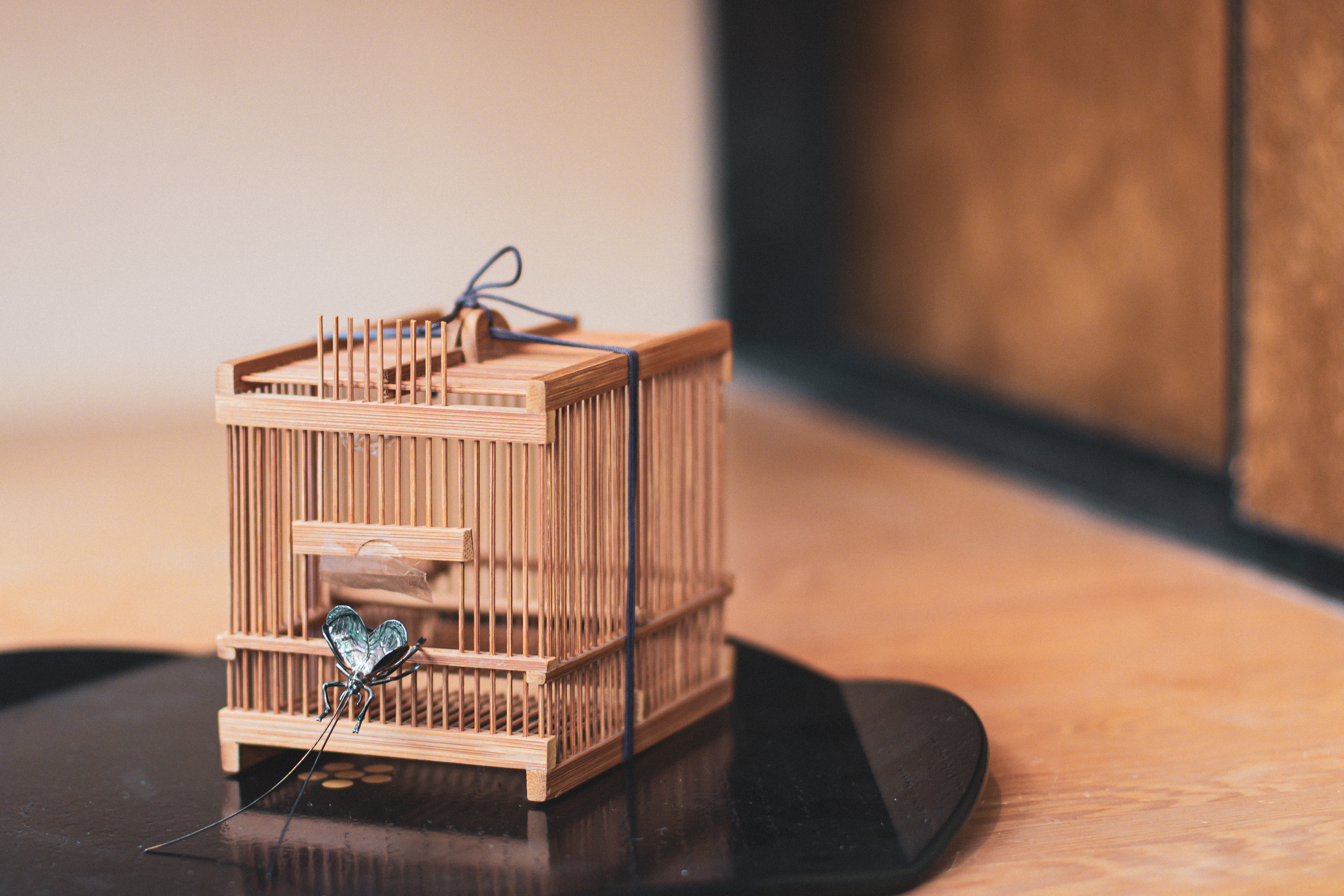 鈴虫をあしらった玄関口