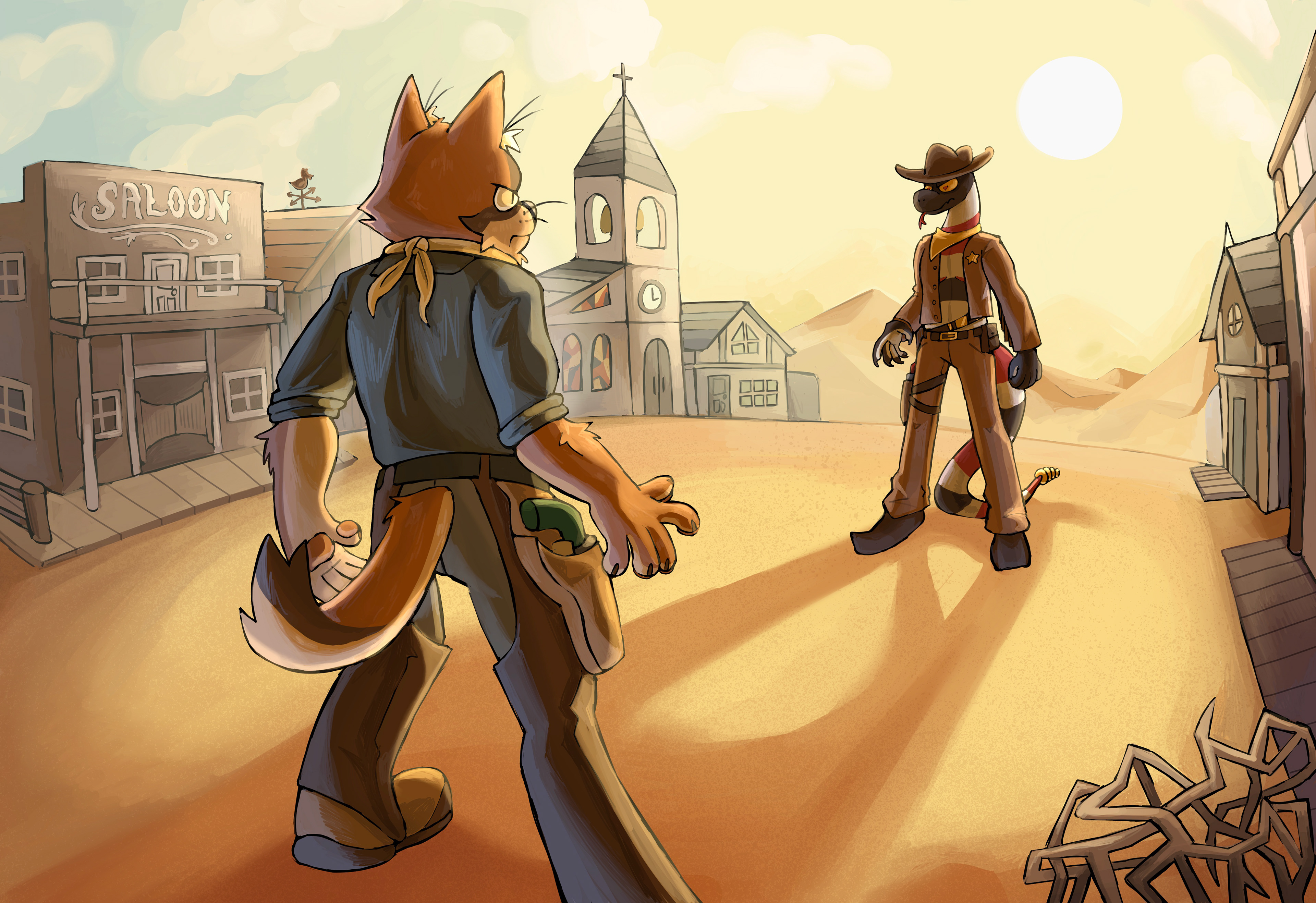 Cowboy Critters Original Character Illustration