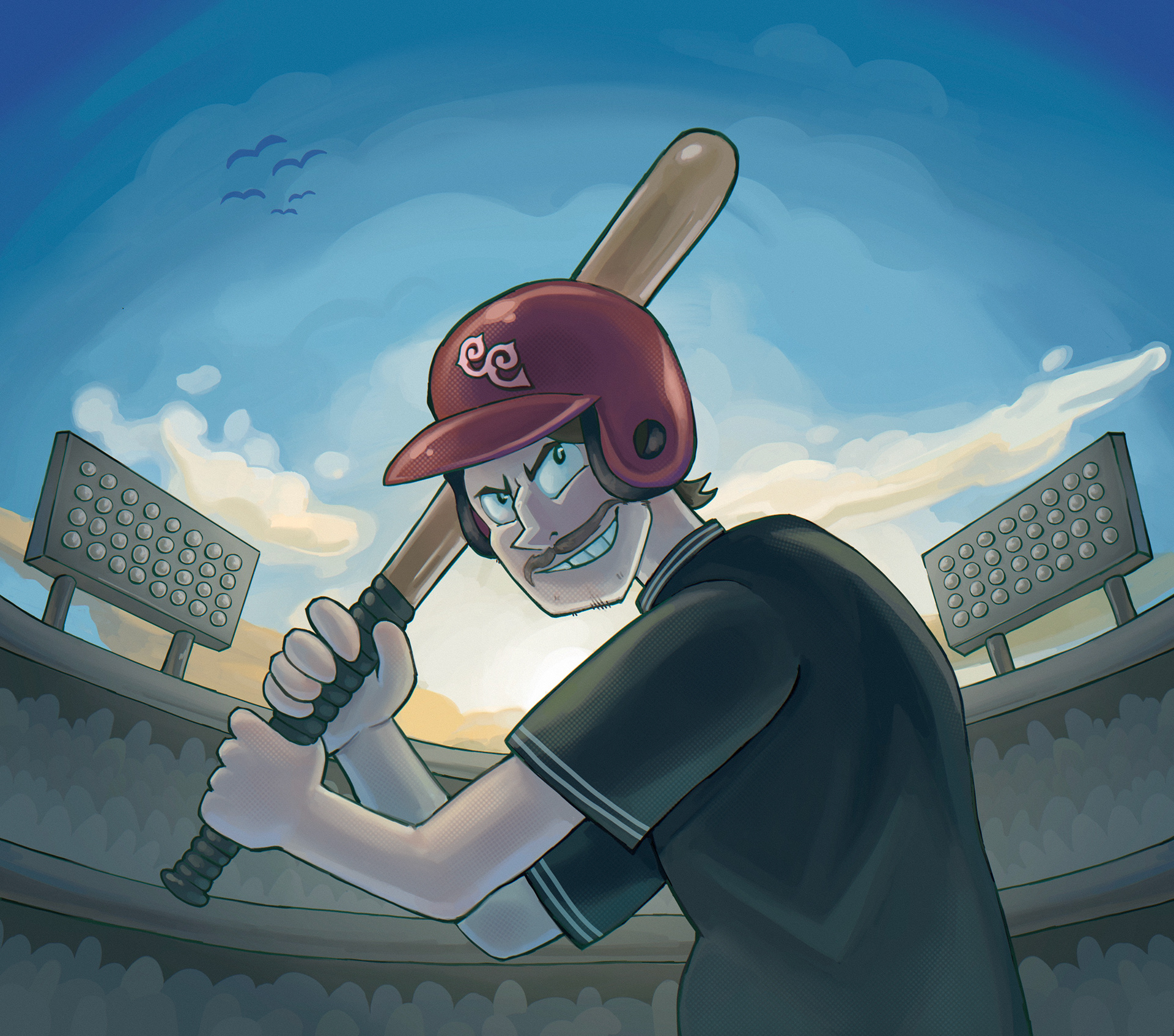 Grotto Beasts Batter Up Card Commission