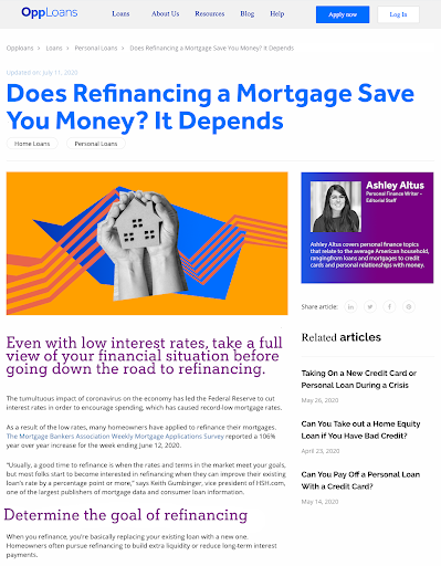 OppLoans Blog 2.0 Mock-up