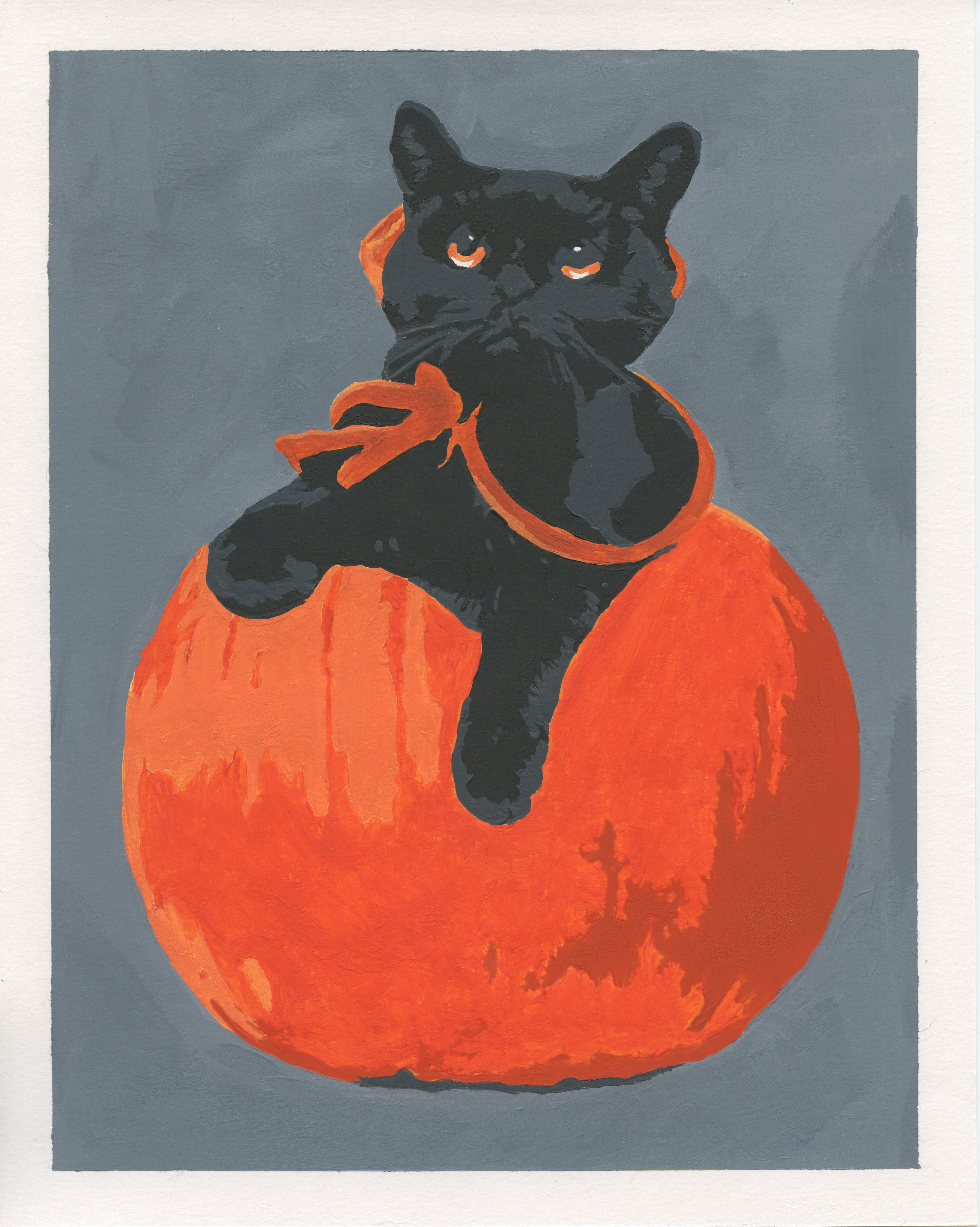 Spooky Girl / Painting on water color paper / Acrylic Paint / 8x10